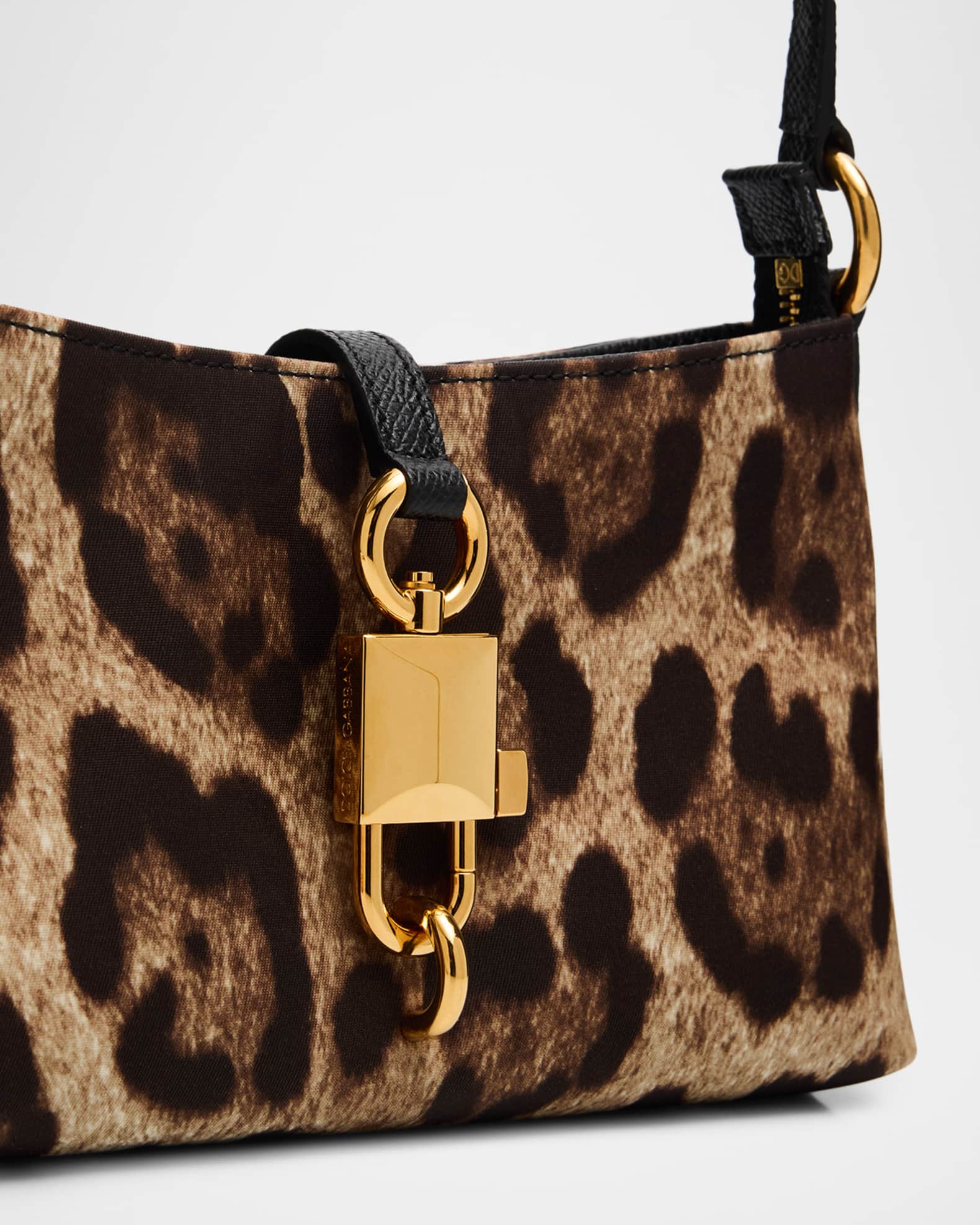 Dolce&Gabbana Lock Leopard-Print Shoulder Bag | Neiman Marcus