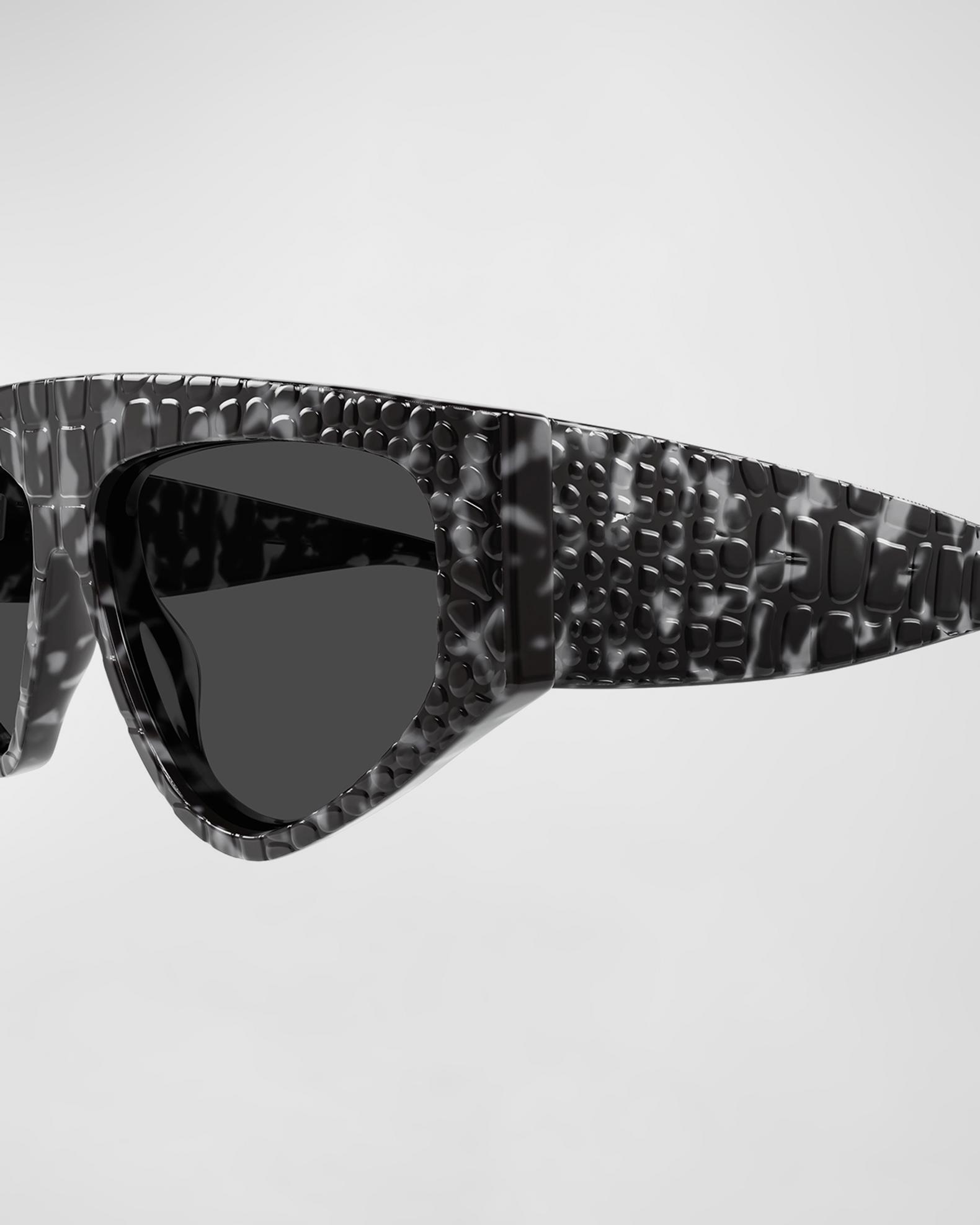 ALAIA 99mm Croc-Embossed Acetate Cat-Eye Sunglasses | Neiman 