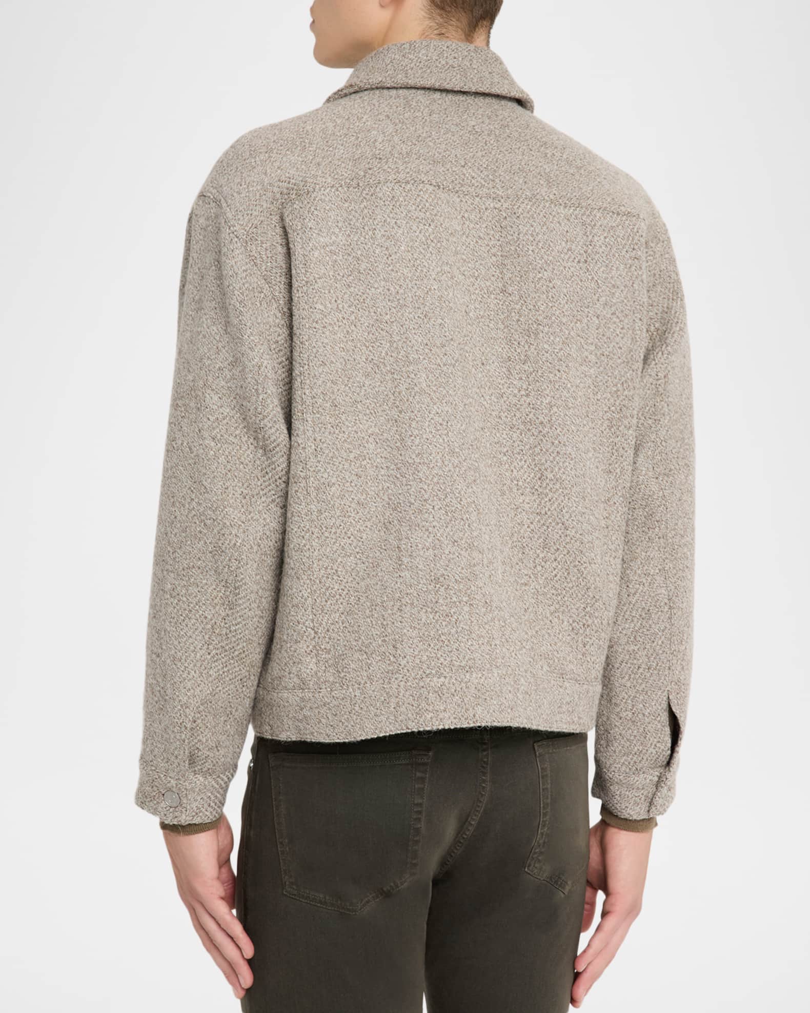 FRAME Men's Wool Tweed Trucker Jacket | Neiman Marcus