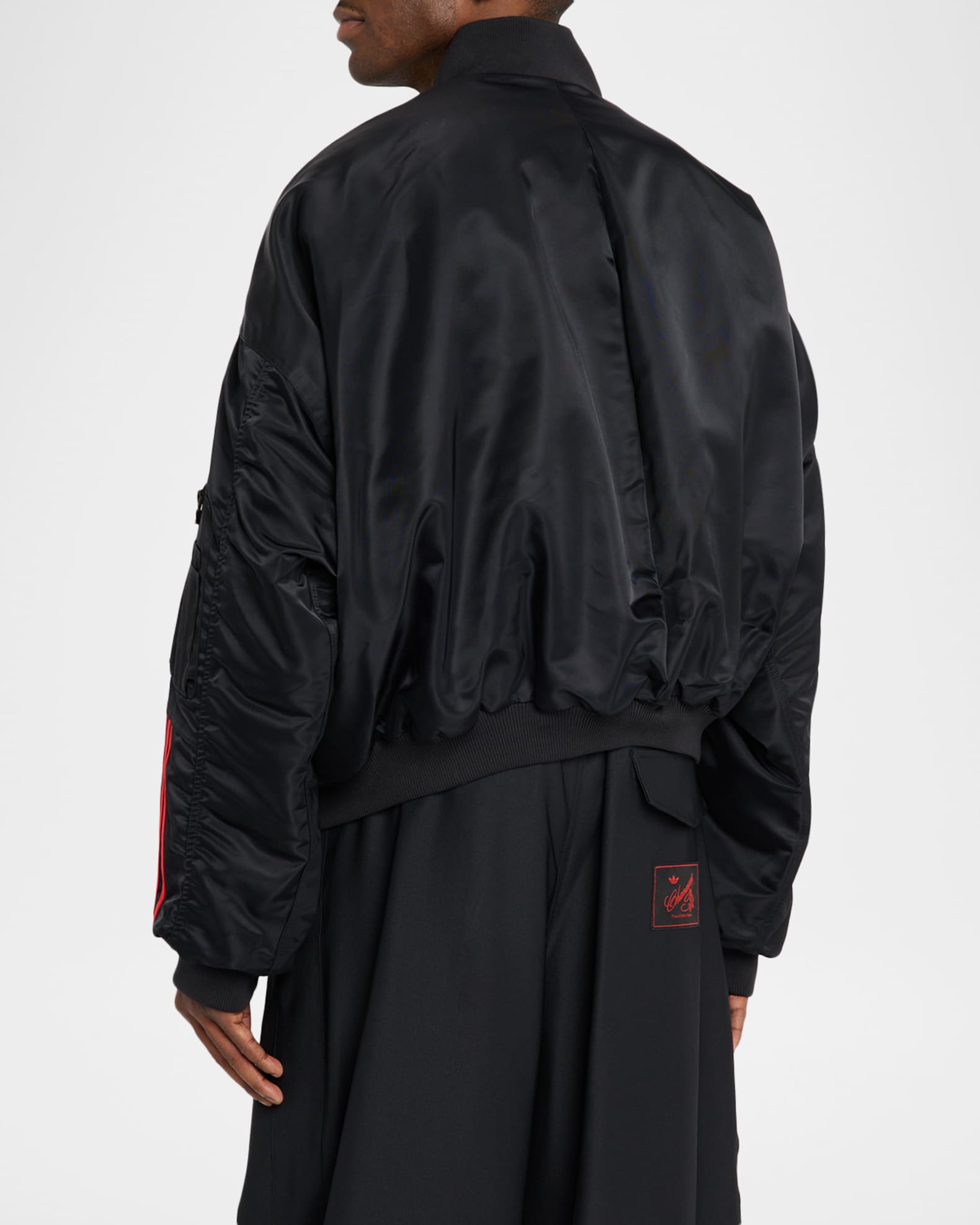 Adidas x Willy Chavarria Men's Satin Twill Bomber Jacket | Neiman