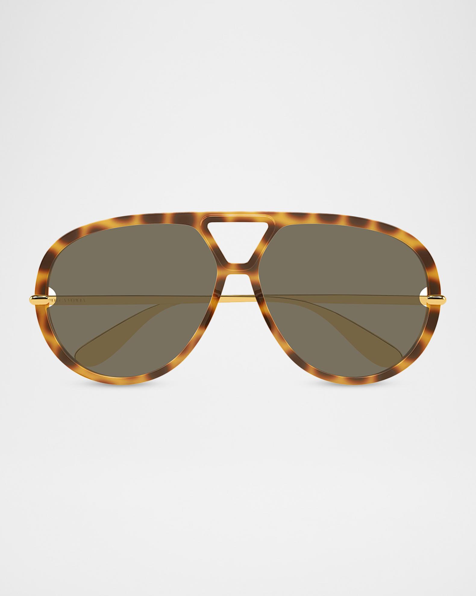 Bottega Veneta 63mm Acetate & Metal Aviator Sunglasses  display picture 2