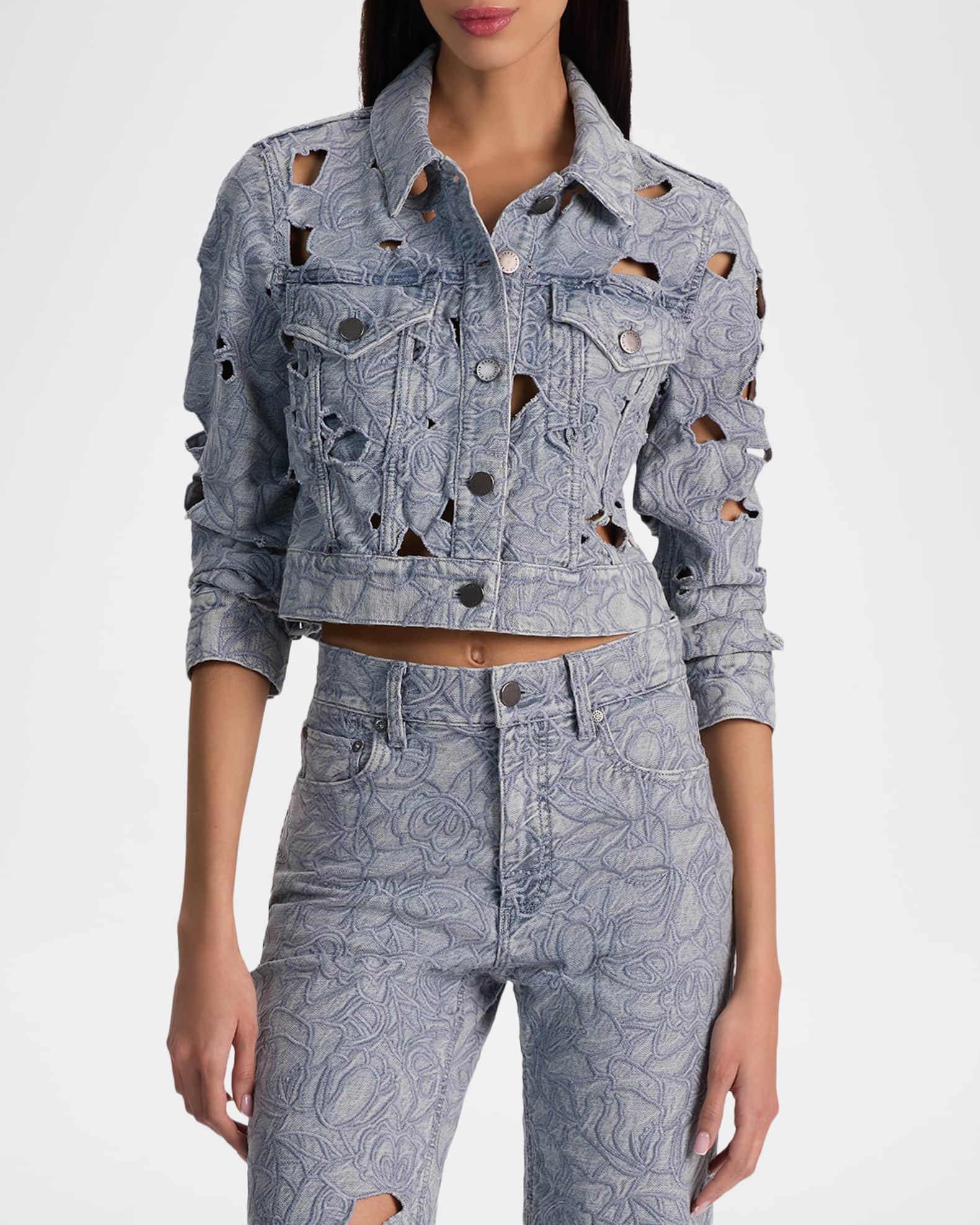 Eyelet Embroidered Denim Collection | Neiman Marcus