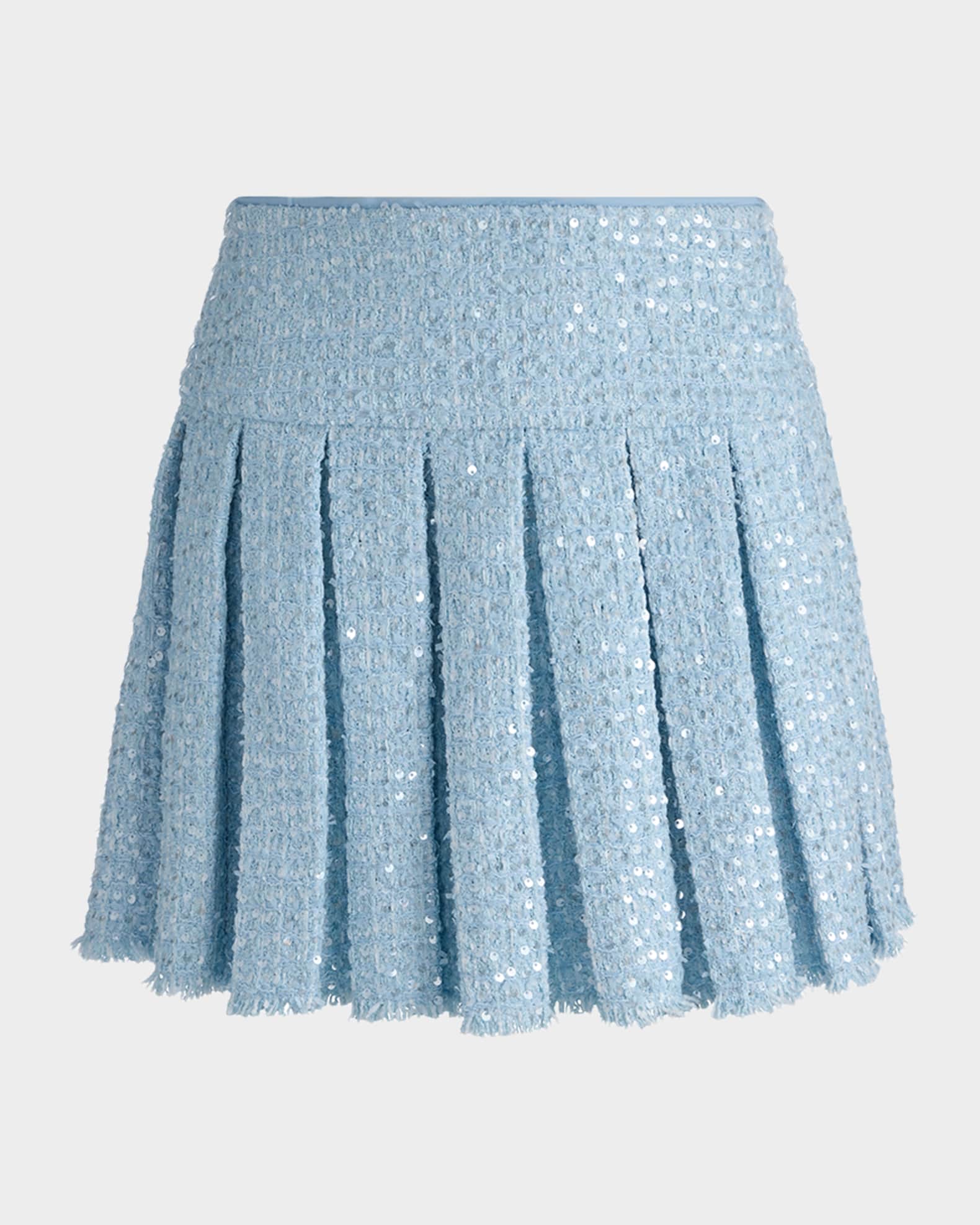 Alice + Olivia Emilie Embellished Tweed Mini Skort | Neiman Marcus