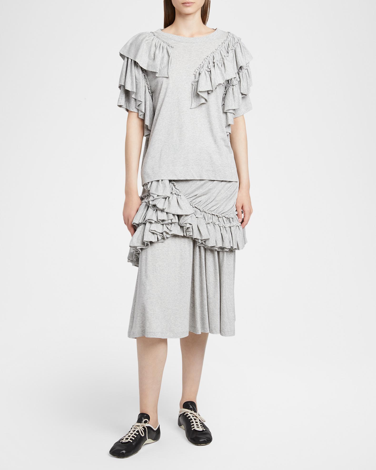 Dries Van Noten Tiered Ruffle Short-Sleeve T-Shirt | Neiman Marcus