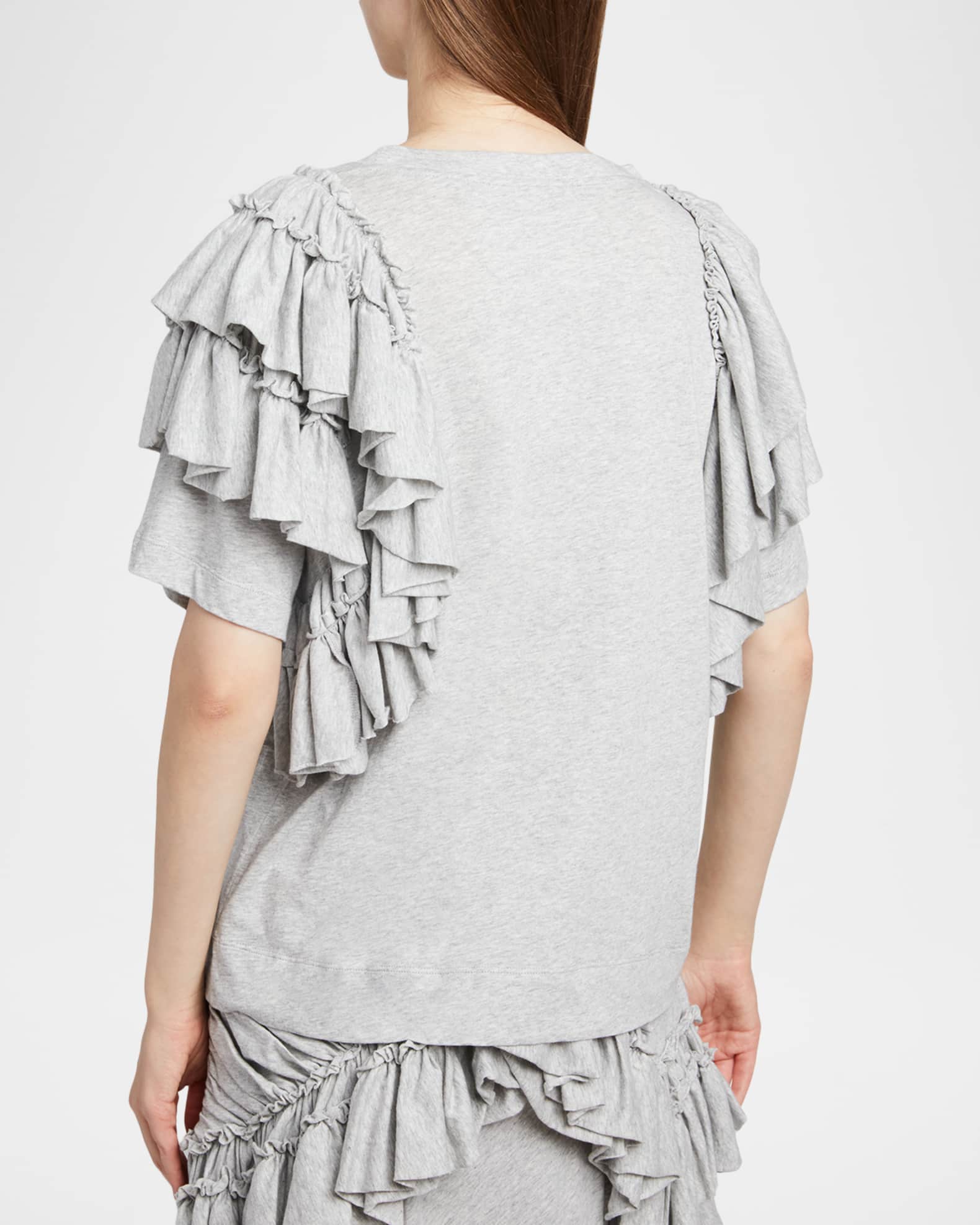 Dries Van Noten Tiered Ruffle Short-Sleeve T-Shirt | Neiman Marcus