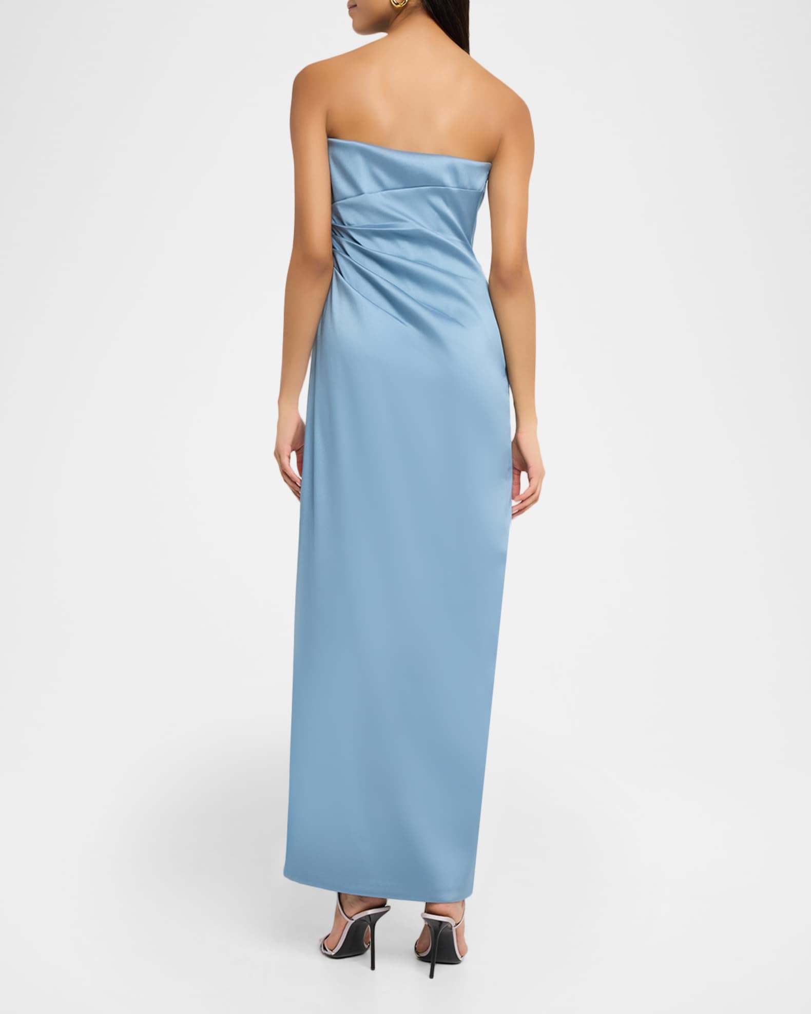 Aidan Mattox Pleated Stretch Mikado Column Gown | Neiman Marcus