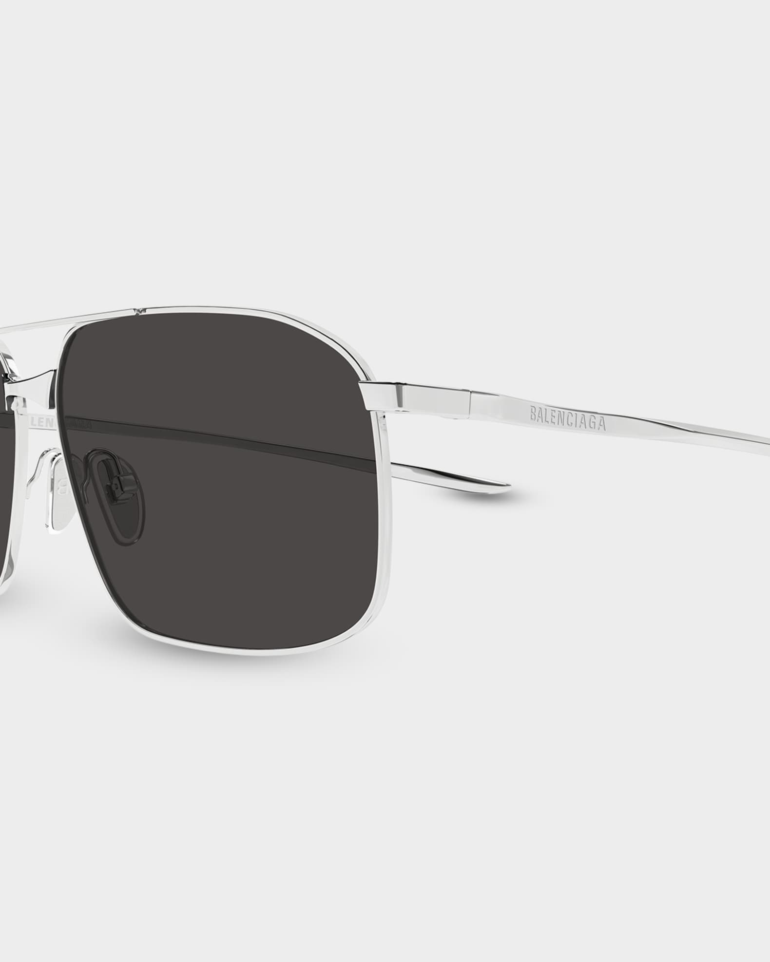 Balenciaga Men's Metal Rectangle Sunglasses | Neiman Marcus