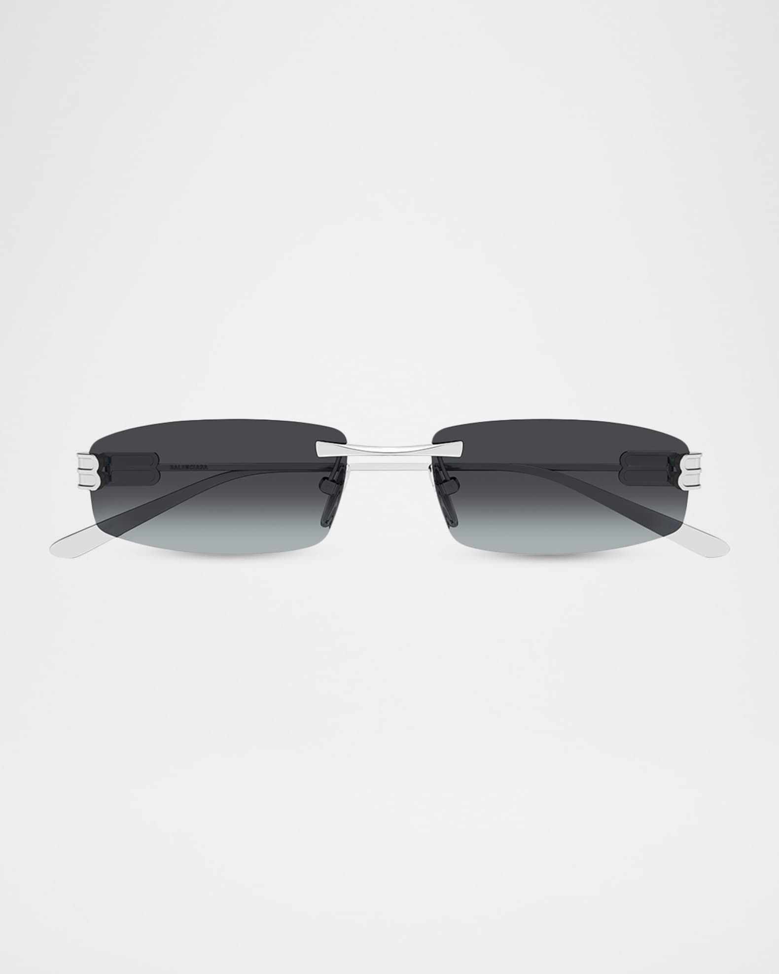 鹿*屋様 BALENCIAGA スクエアサングラス 箱無しsquaresungl Balenciaga Men's Rimless BB Metal Rectangle Sunglasses | Neiman Marcus