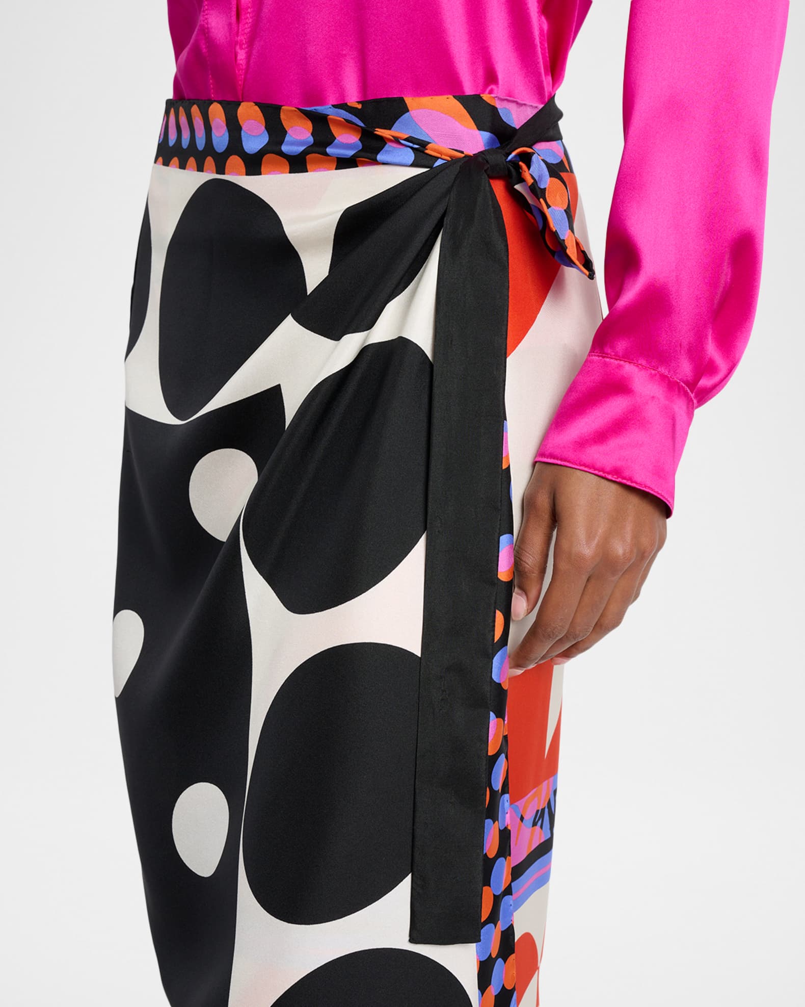 未使用級 2023SSマークアンドロナ Gauge Pochette Skirt Dries Van Noten Scarfy Long Silk Wrap Skirt | Neiman Marcus