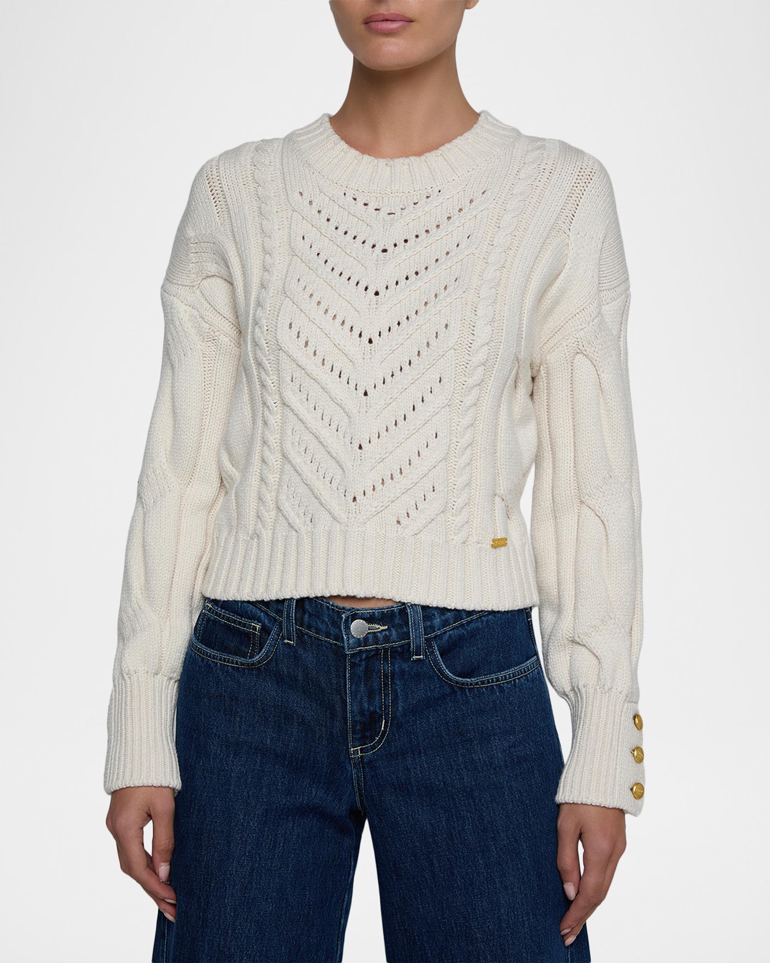 L'AGENCE Storm Cable-Knit Sweater | Neiman Marcus