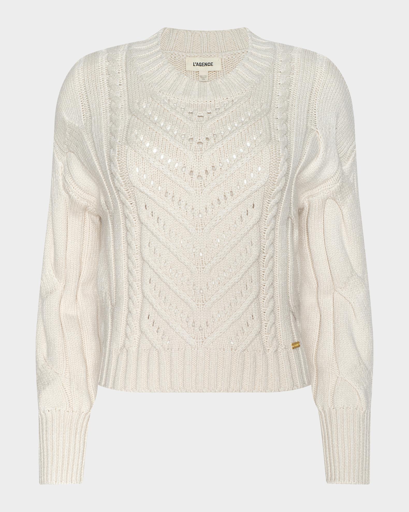 L'AGENCE Storm Cable-Knit Sweater | Neiman Marcus