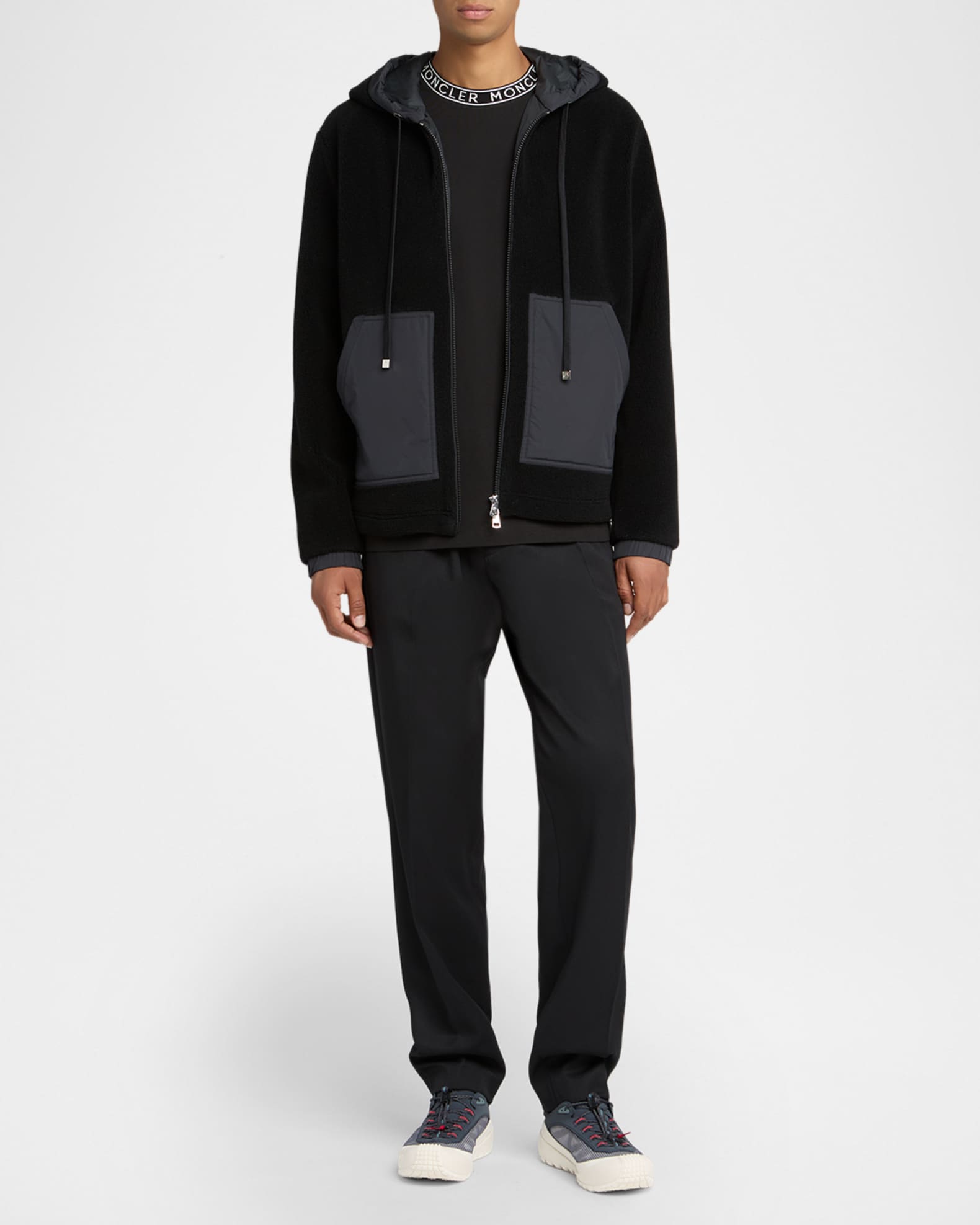 Moncler Men's Fleece Full-Zip Hoodie | Neiman Marcus