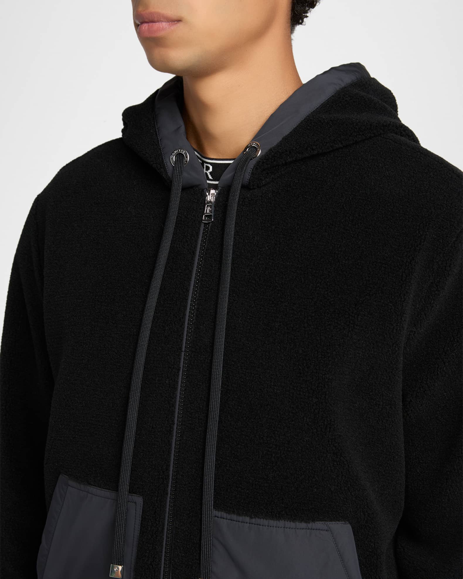 Moncler Men's Fleece Full-Zip Hoodie | Neiman Marcus