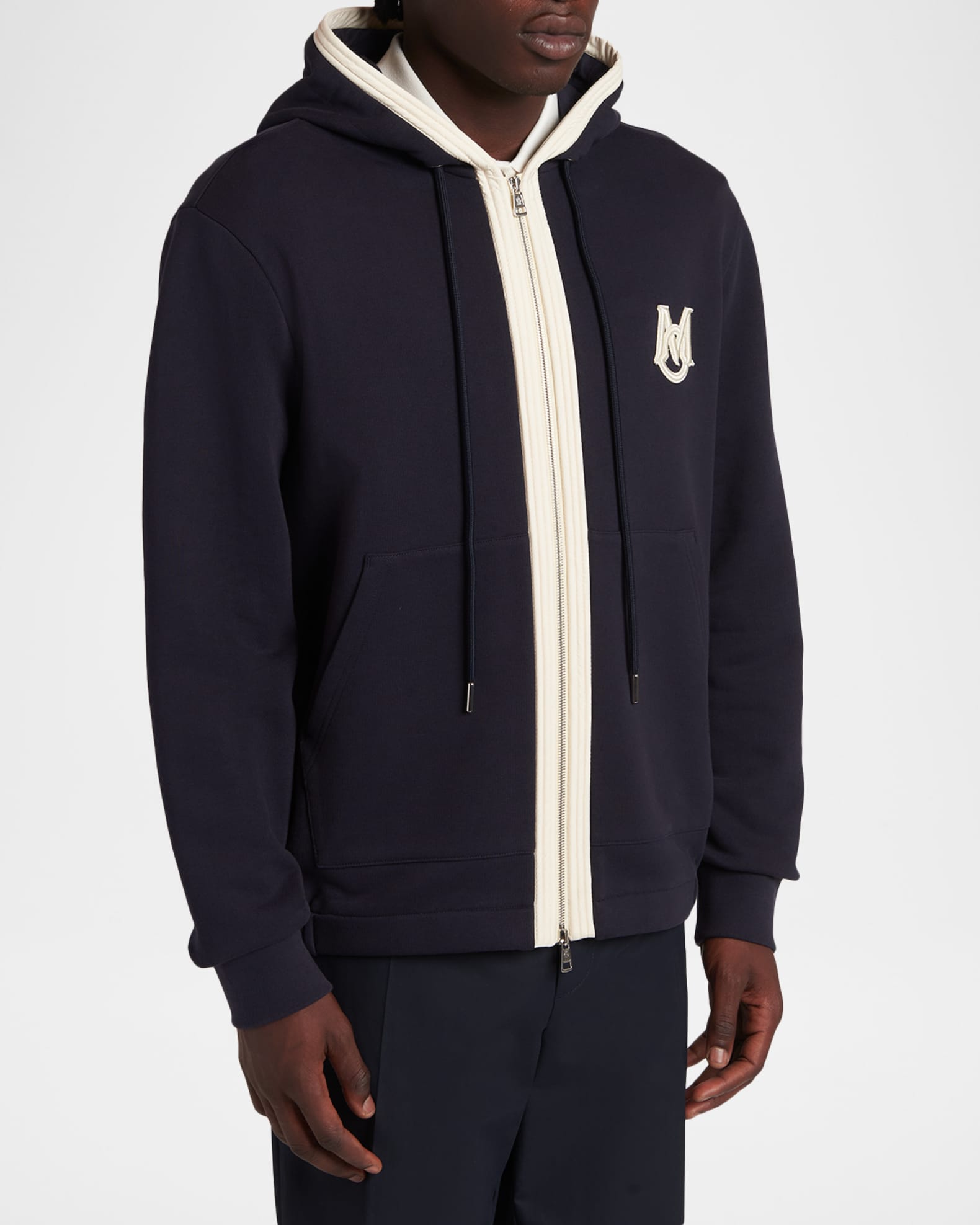 Moncler Men's Monogram Full-Zip Hoodie | Neiman Marcus