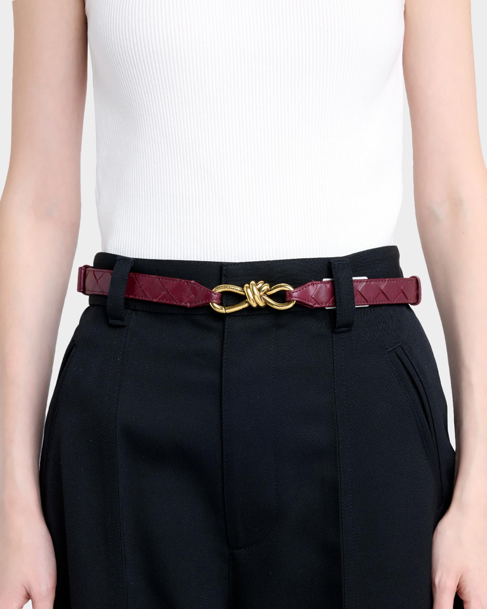 Bottega Veneta Andiamo Intrecciato Leather Belt | Neiman Marcus