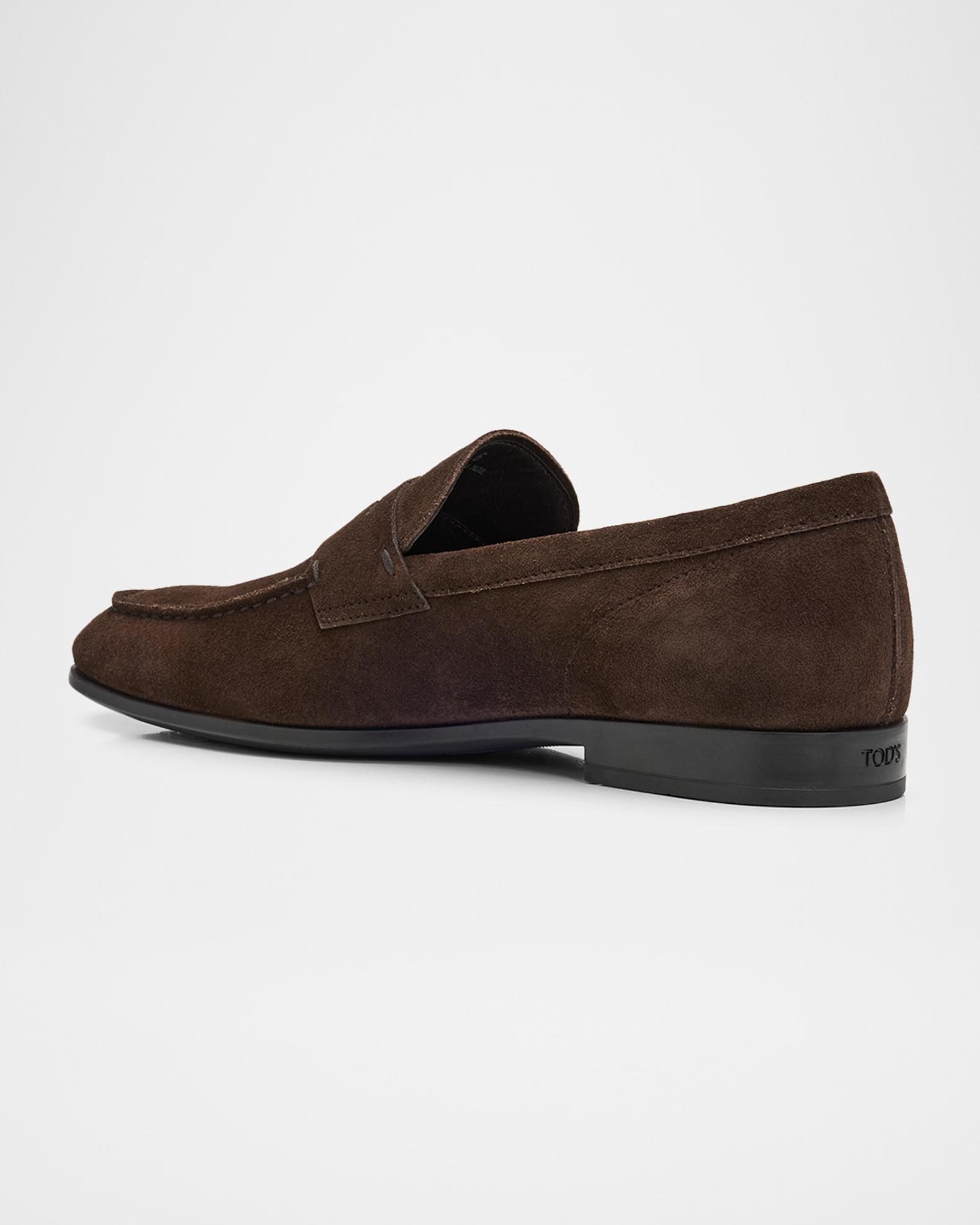 TOD\'S Men’s Suede Penny Loafers in Brown Tod main image 4