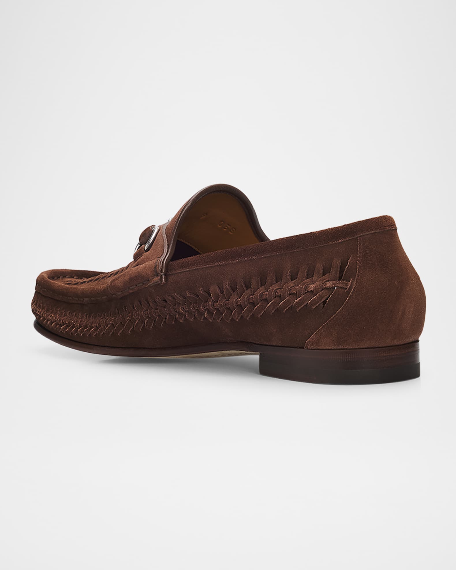 Gucci Men's Horsebit 1953 Woven Suede Bit Loafers | Neiman Marcus