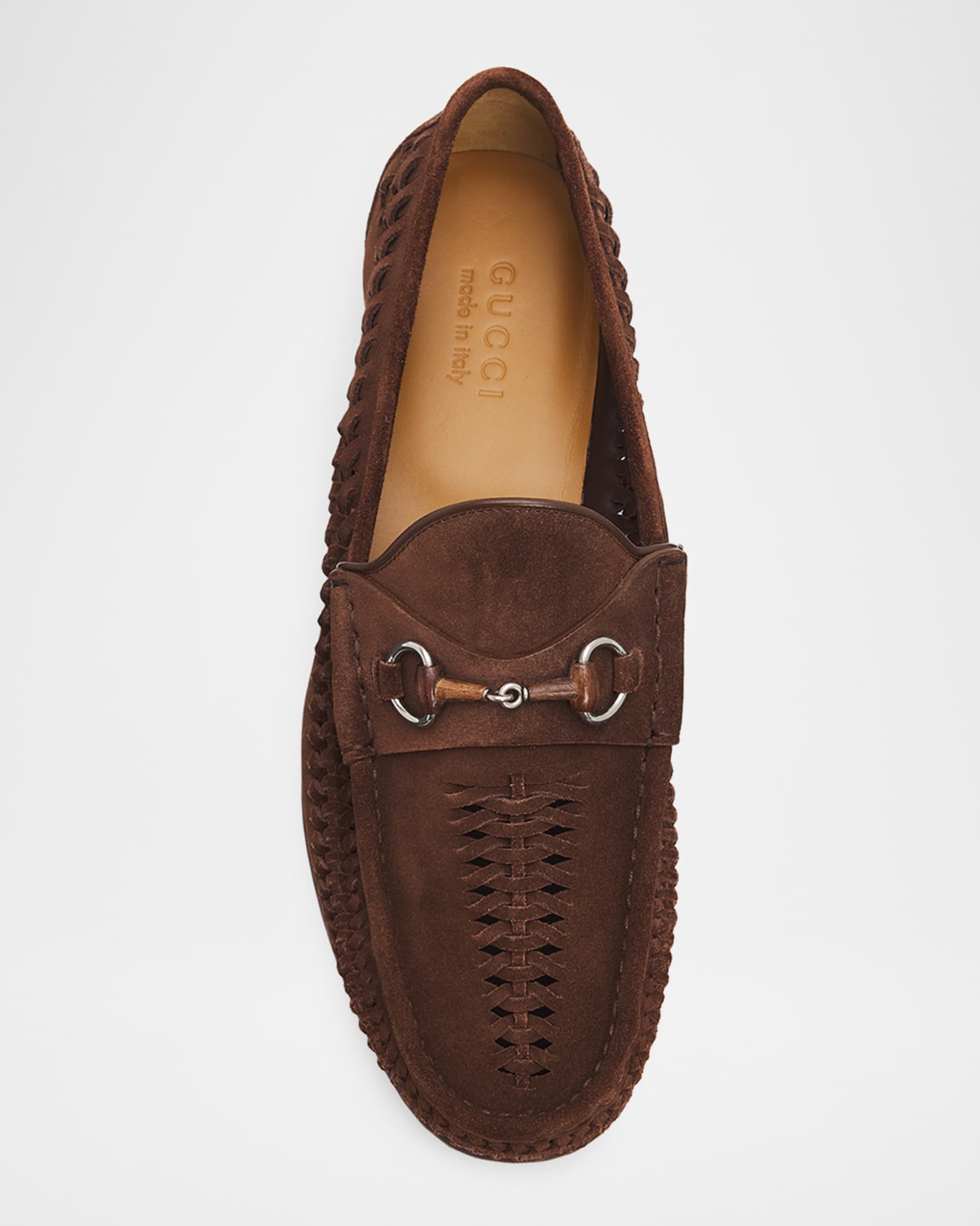 靴 SSS GUCCI Classic Bit Loafers Gucci Men's Horsebit 1953 Woven Suede Bit Loafers | Neiman Marcus