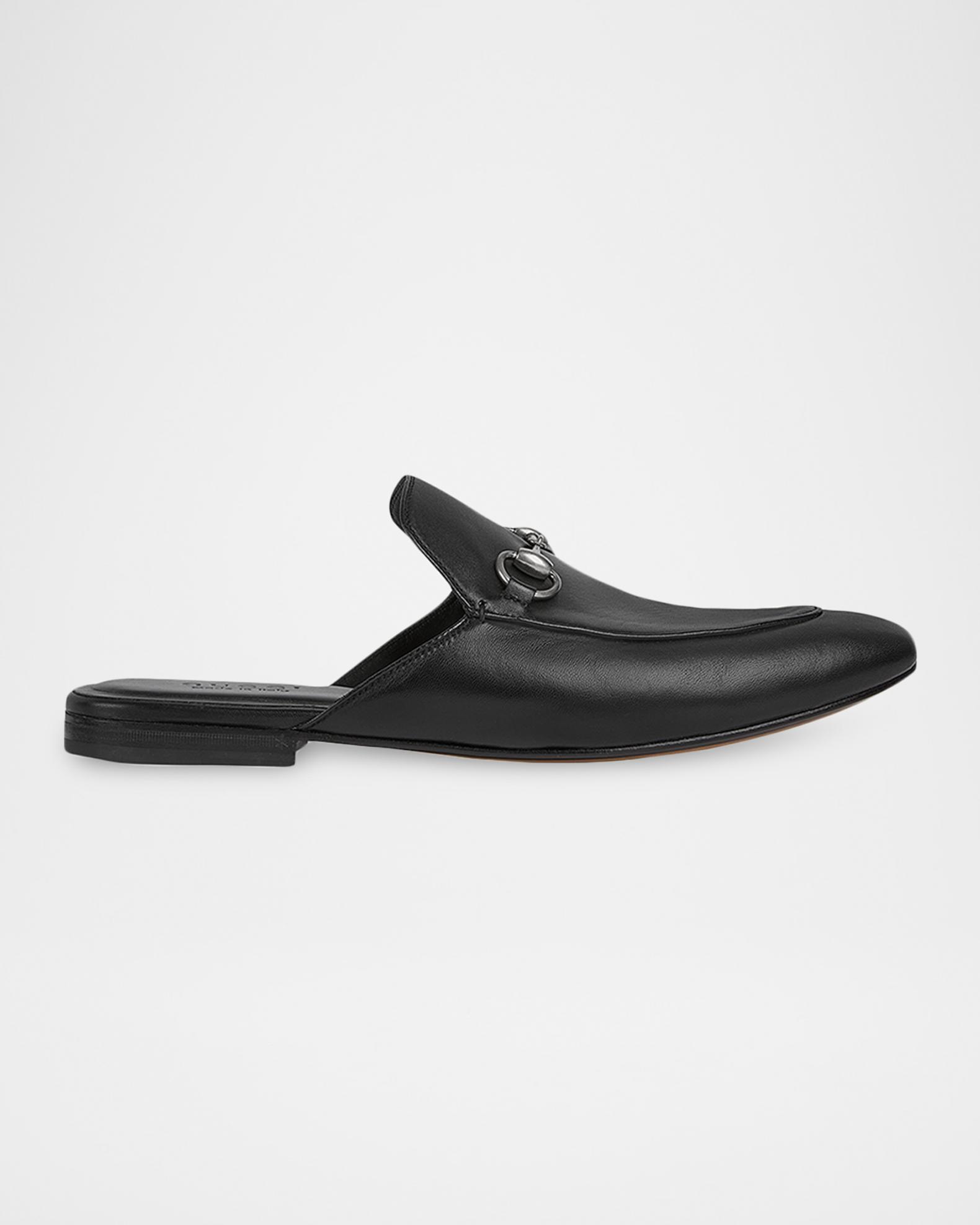 Gucci Men's Leather Horsebit Mules | Neiman Marcus