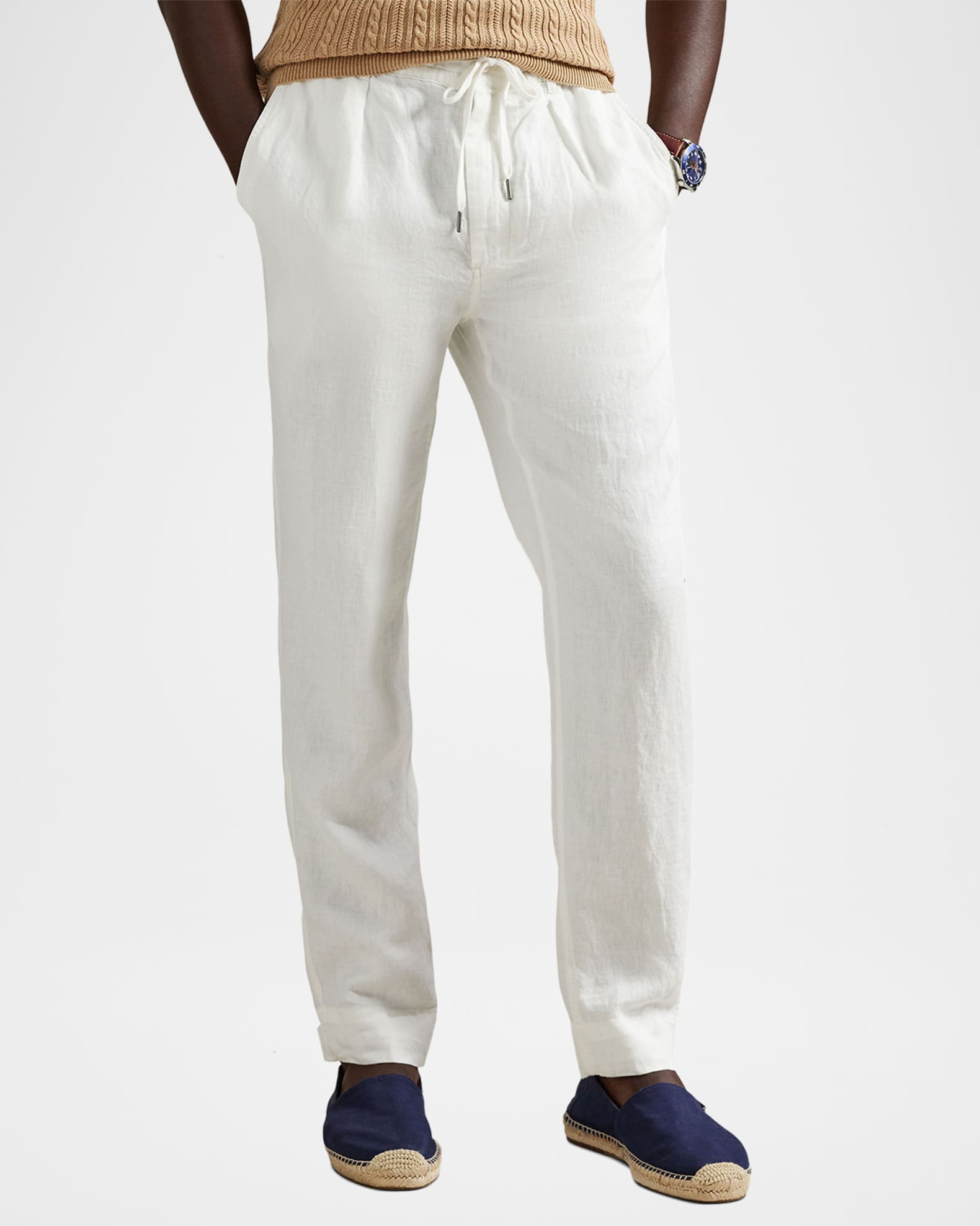 パンツ Polo Ralph Lauren Linen Trousers Polo Ralph Lauren Men's Linen Pleated Drawstring Trousers | Neiman