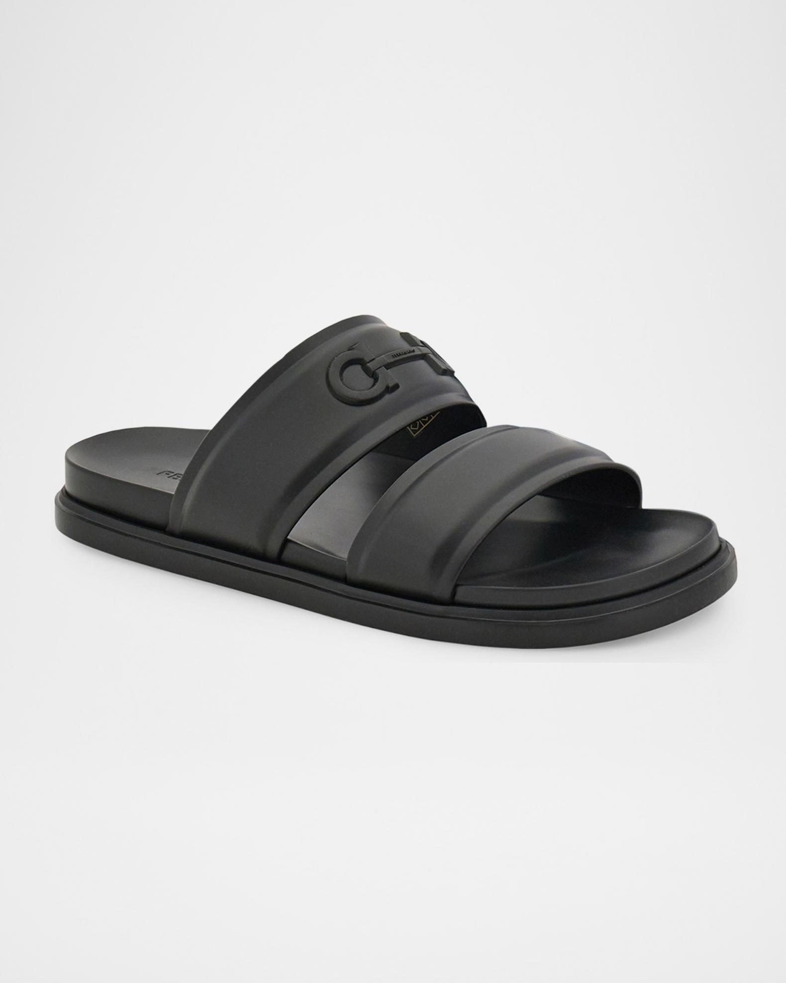 Men's Saint Bartheva Padded Leather Double-Strap Slide Sandals
