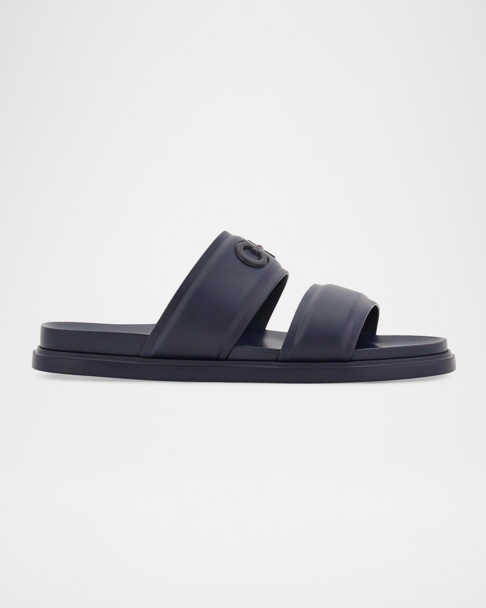 Ferragamo Men's Saint Bartheva Padded Leather Double-Strap Slide
