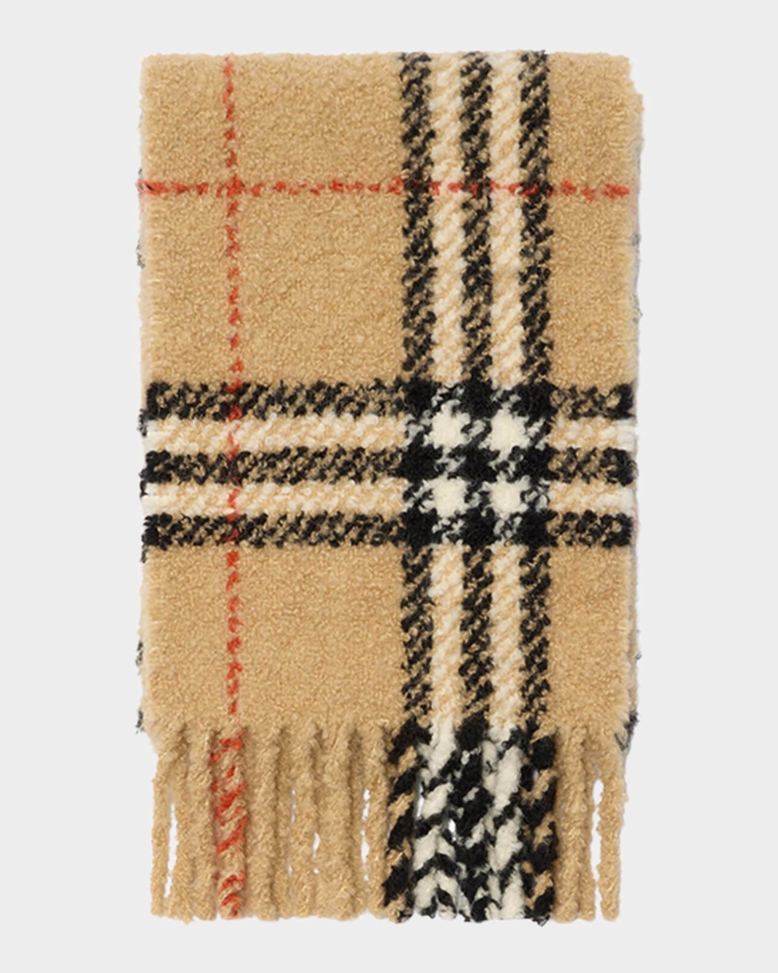 Burberry Check Alpaca Wool Blend Bouclé Scarf | Neiman Marcus