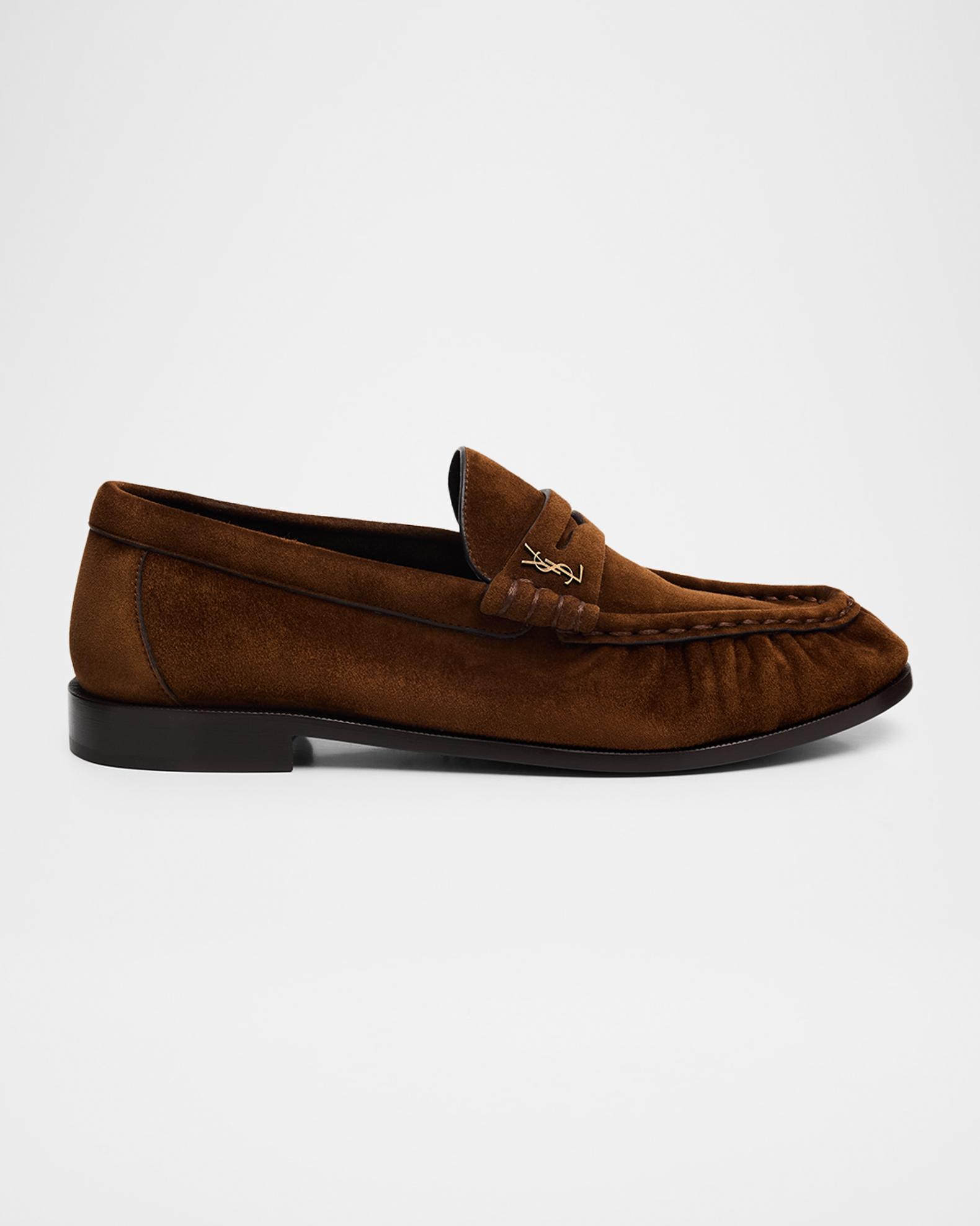 Saint Laurent Le Loafers in Supple Suede | Neiman Marcus display picture 2