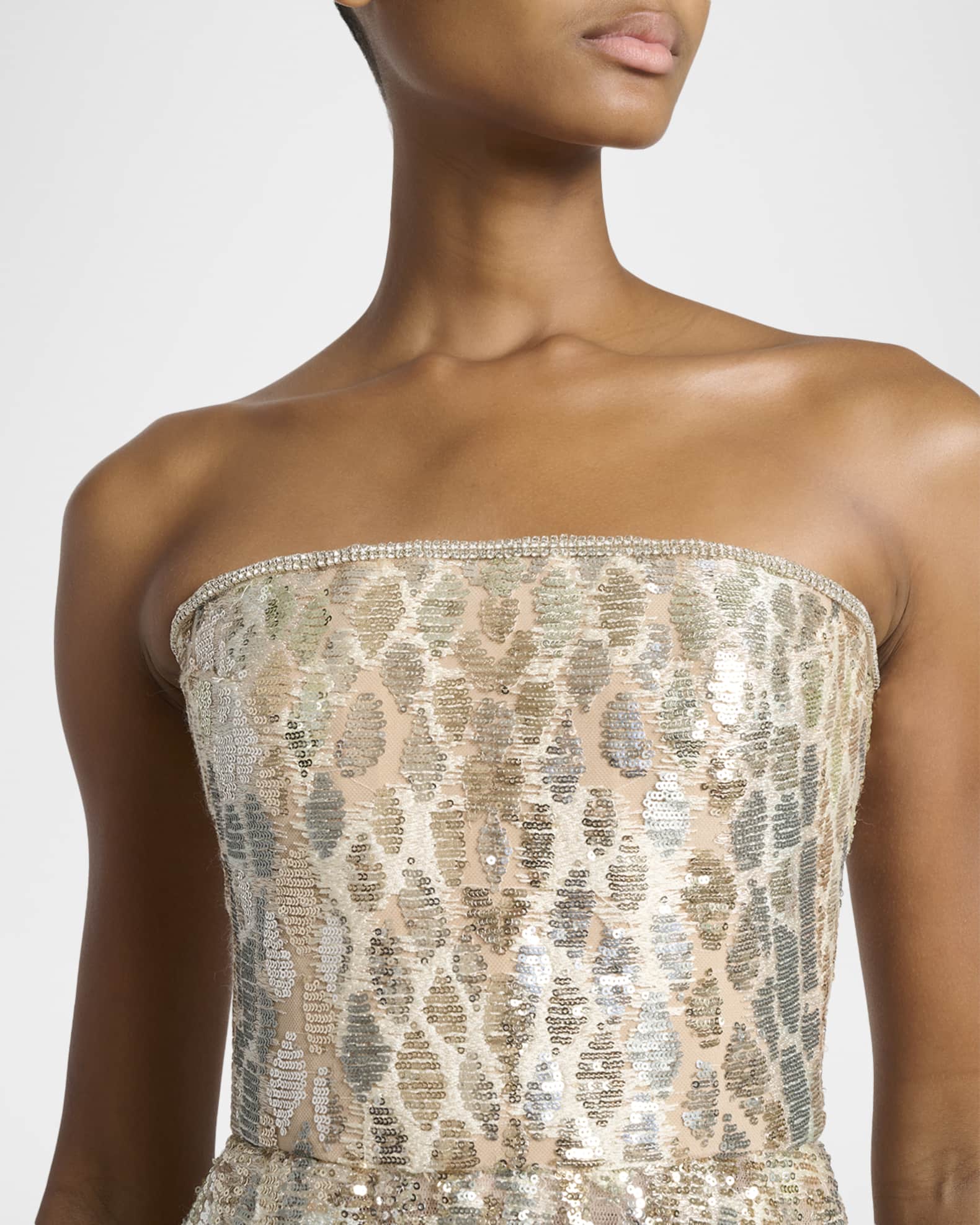 beaded corset dress Elie Saab green bead embroidered mini dress - BOPF main image 1