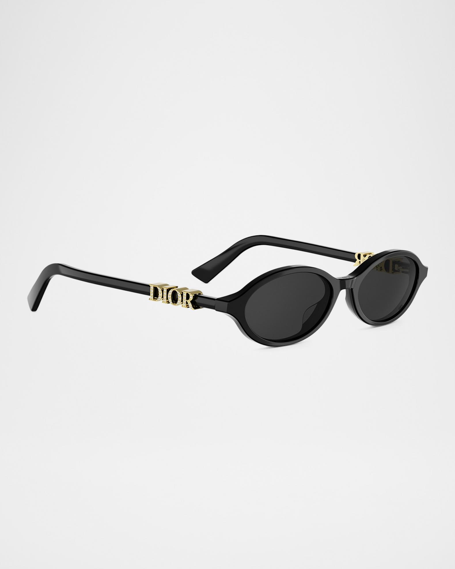 Dior Black Round Sunglasses with Gold Hardware Petit CD R1F Black Round Sunglasses | DIOR main image 2