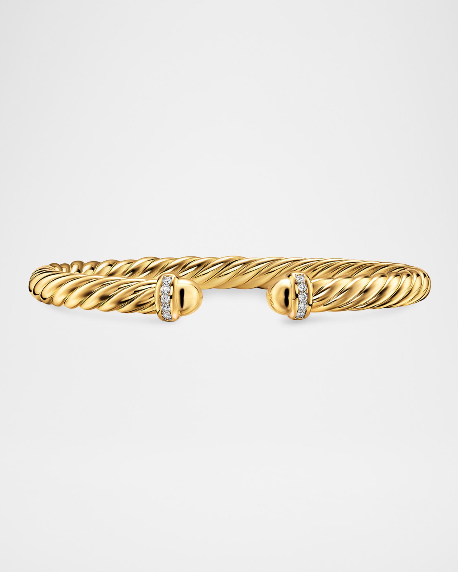 Cablespira Flex Bracelet with Diamonds in 18K Gold | Neiman Marcus