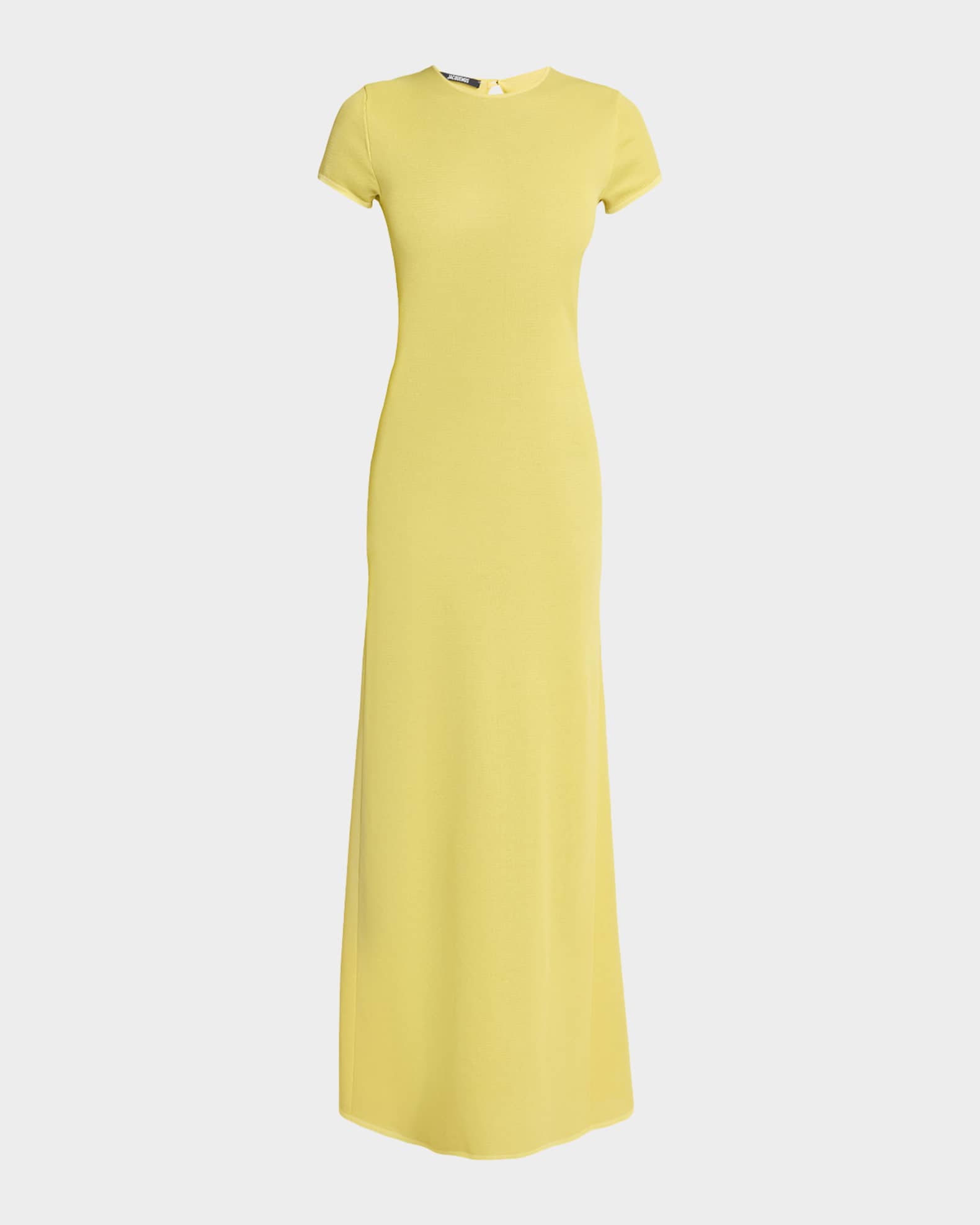Jacquemus Short-sleeve Maxi Dress With Cut-out Detail - Yellow