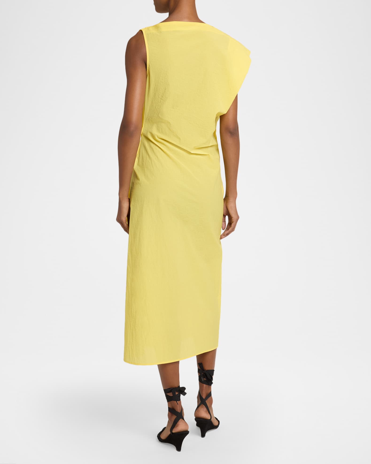 asymmetric midi dress zara JACQUEMUS White asymmetric cotton dress main image 1