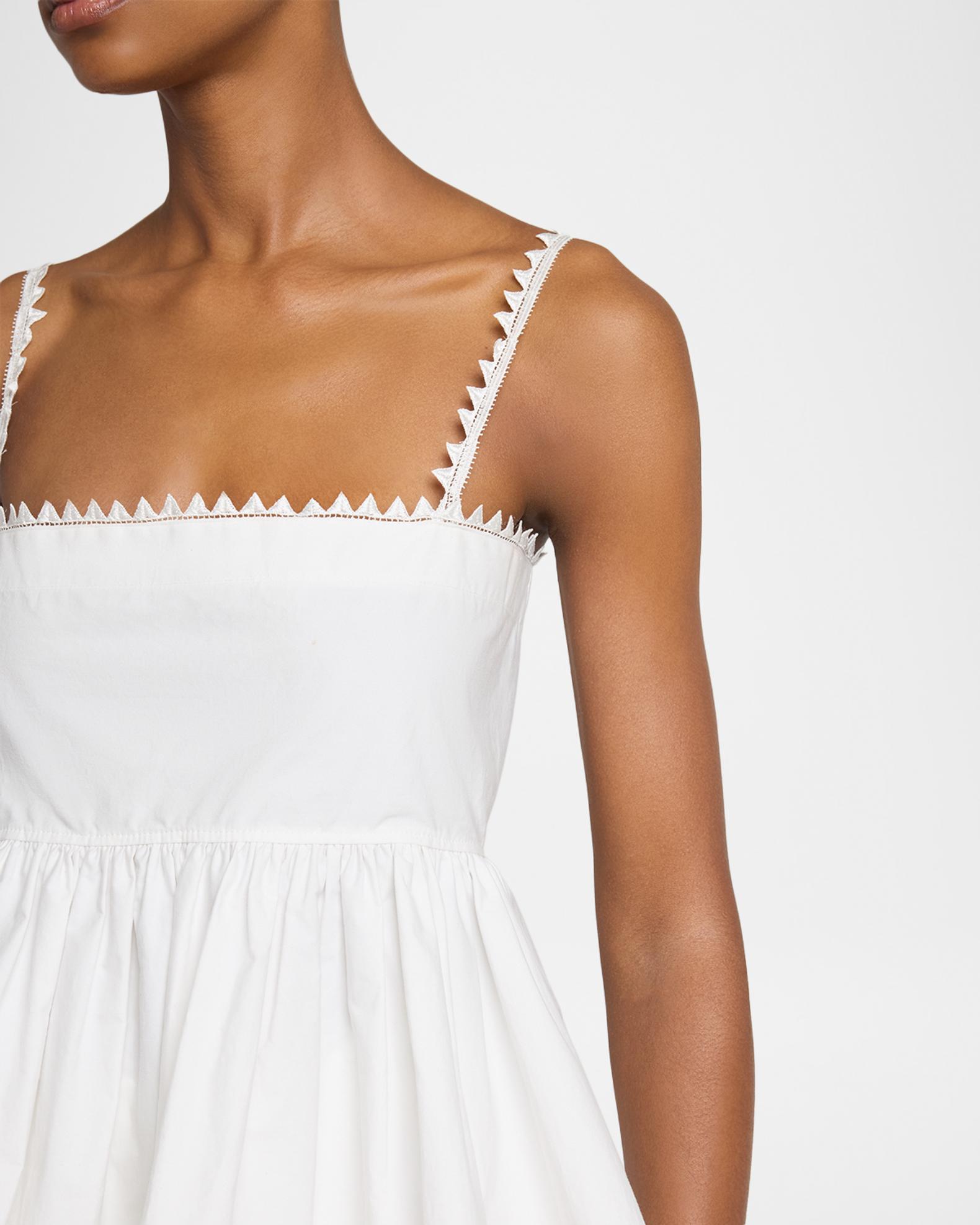 Jacquemus Sharktooth Trim Peplum-Hem Top | Neiman Marcus