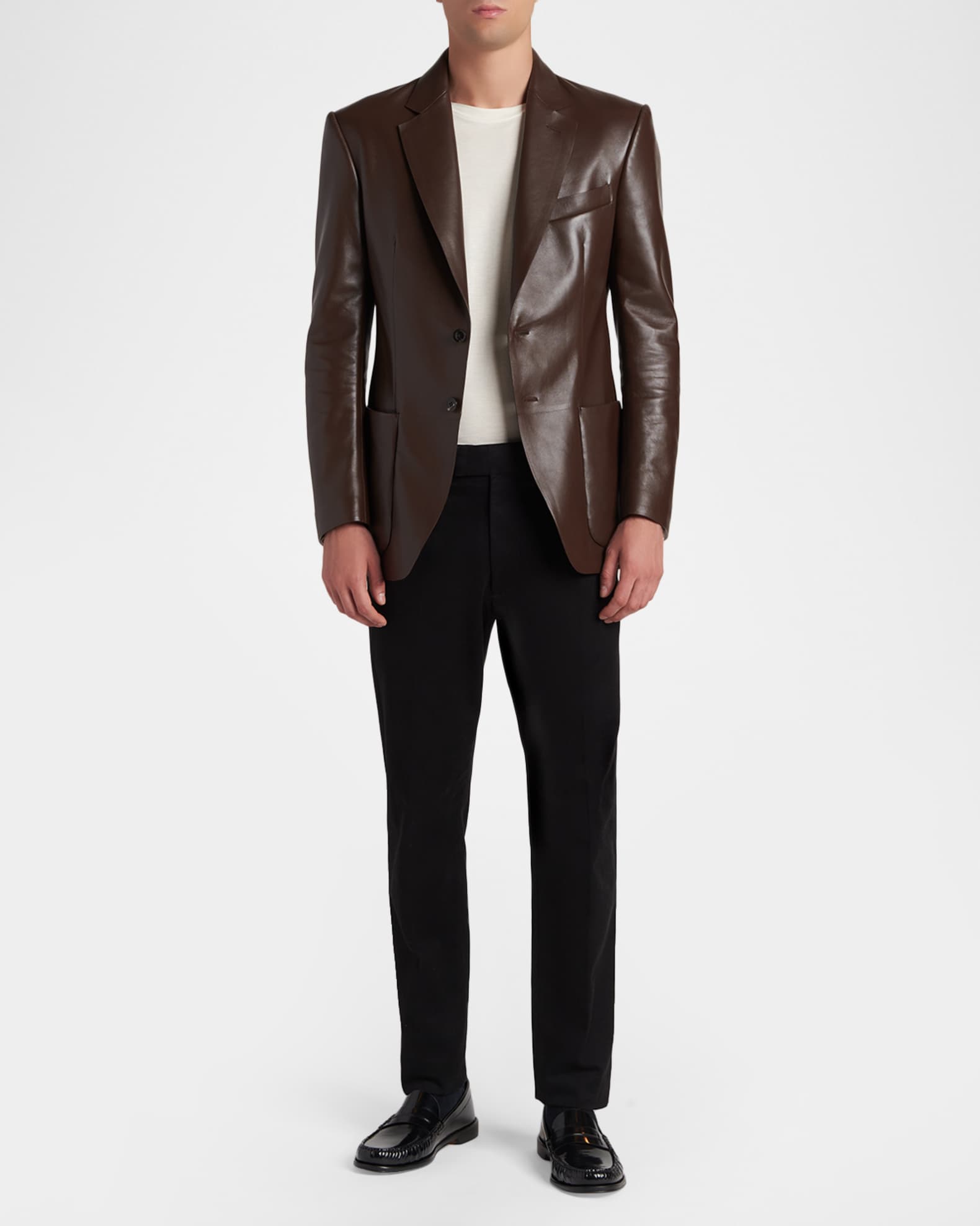 TOM FORD Men's Nappa Leather Blazer | Neiman Marcus