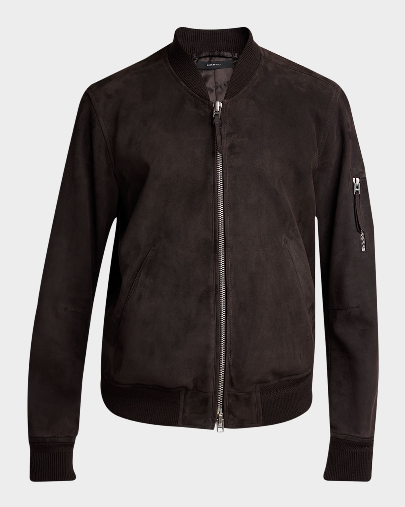 TOM FORD Men's Brushed Suede Bomber Jacket | Neiman Marcus