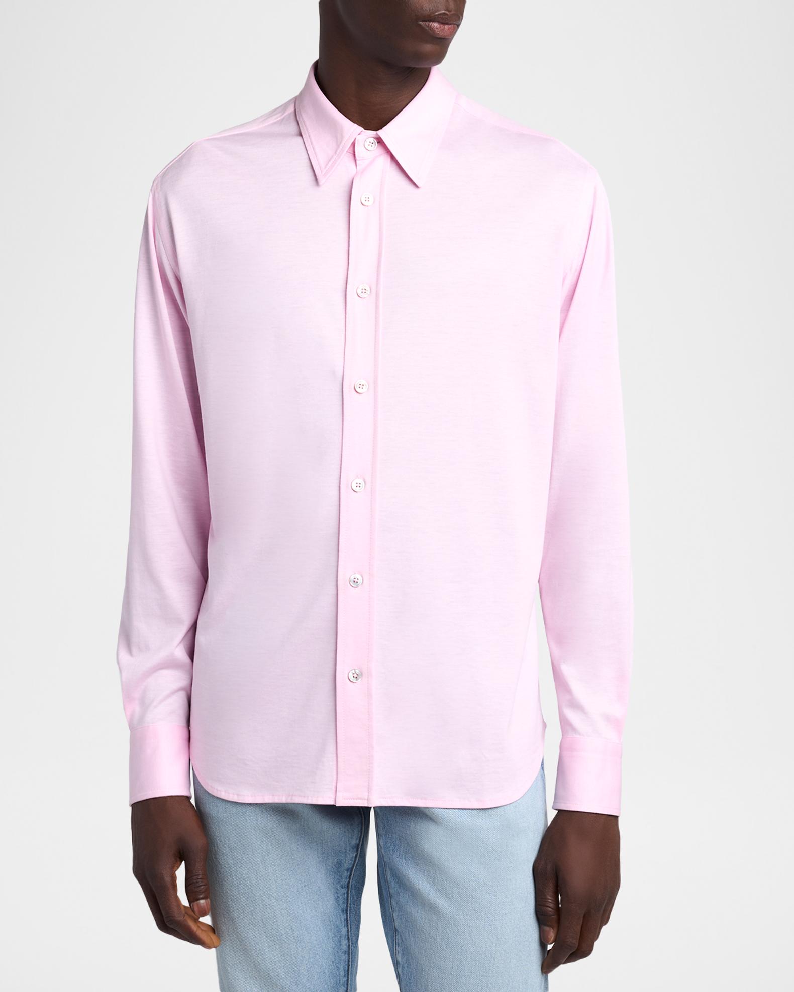 TOM FORD Men's Silk and Cotton Jersey Button-Down Shirt | Neiman Marcus