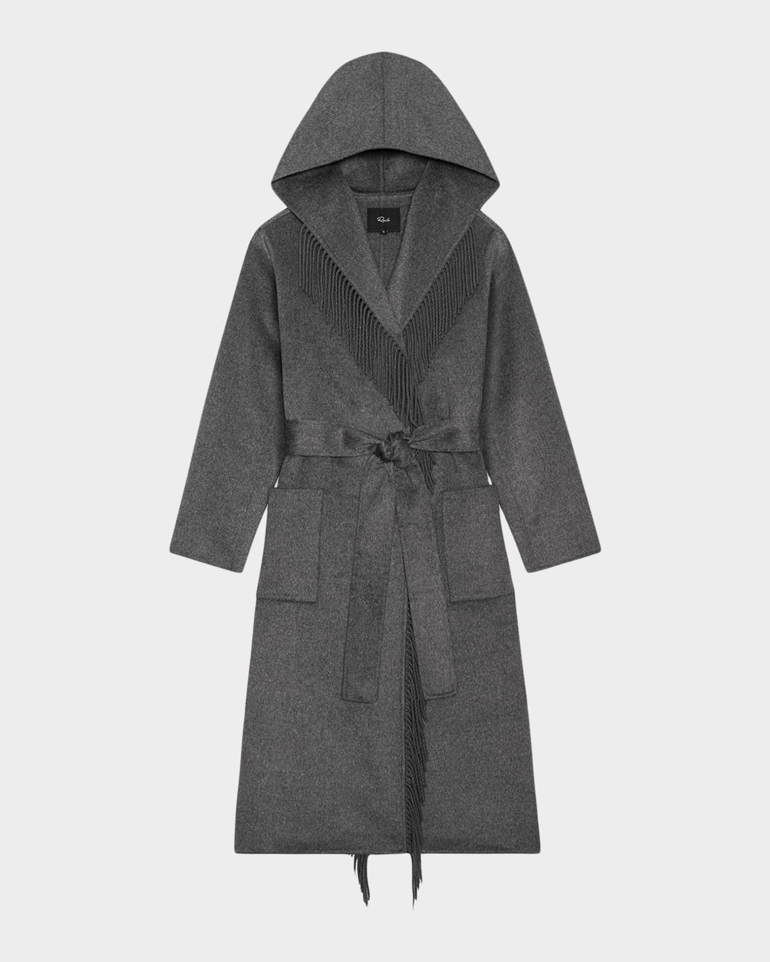 Rails Arlon Hooded Wrap Coat with Fringe-Trim | Neiman Marcus