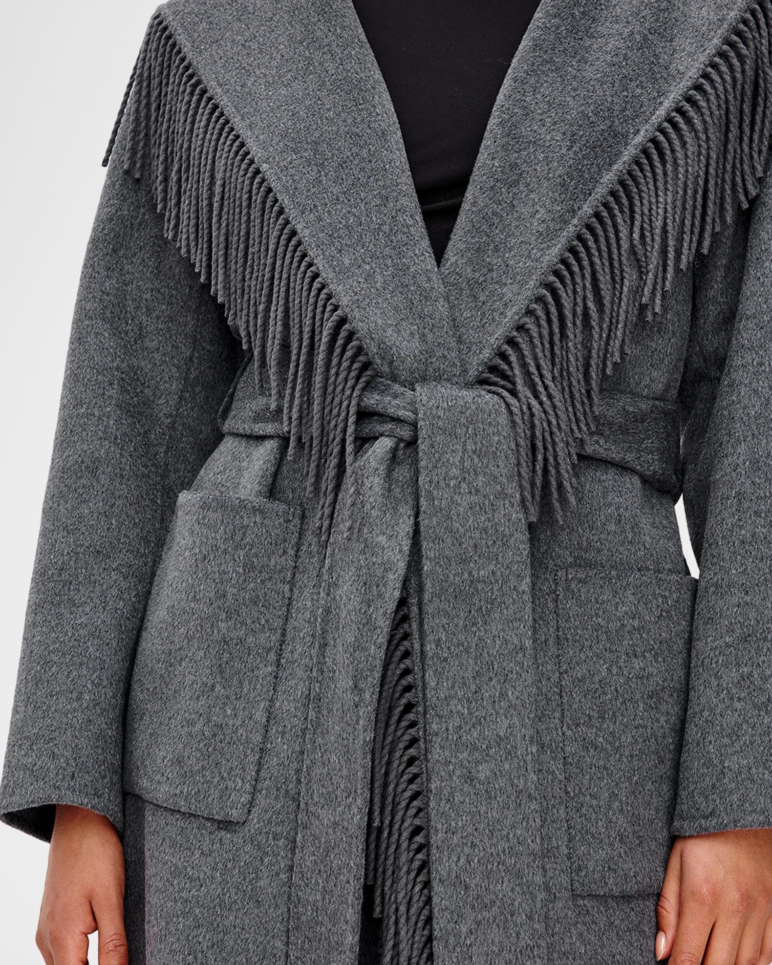 Rails Arlon Hooded Wrap Coat with Fringe-Trim | Neiman Marcus