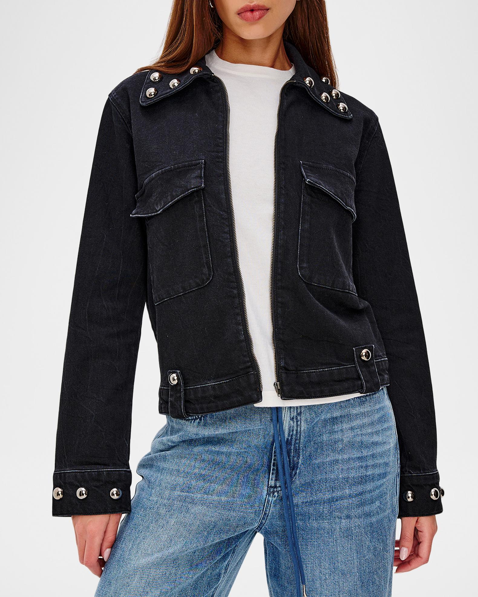 Rails Roxbury Studded Denim Jacket | Neiman Marcus