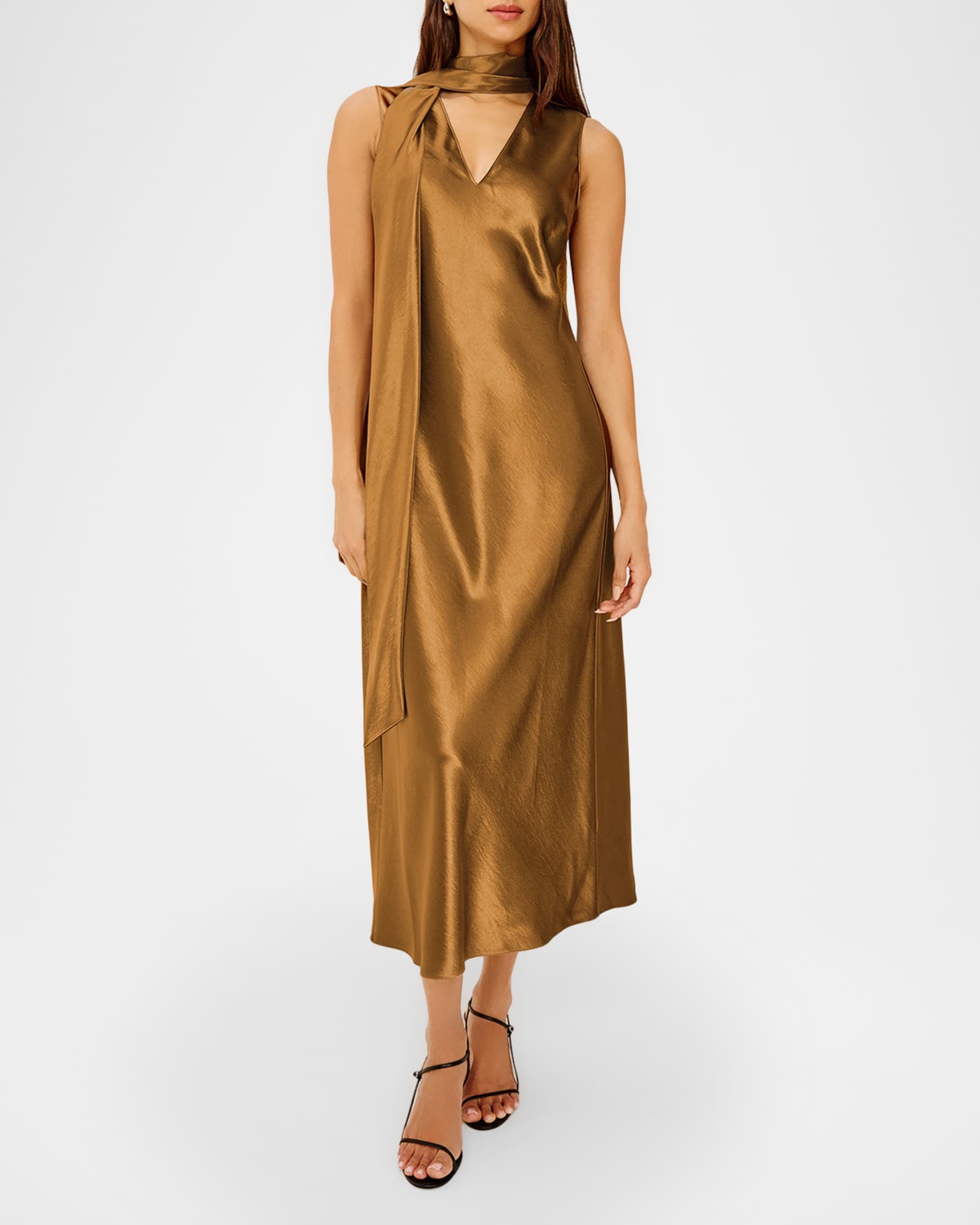 strapless open back dress Shop Our Bold Burnt Orange Splash Mini Dress at Nish Niche main image 1