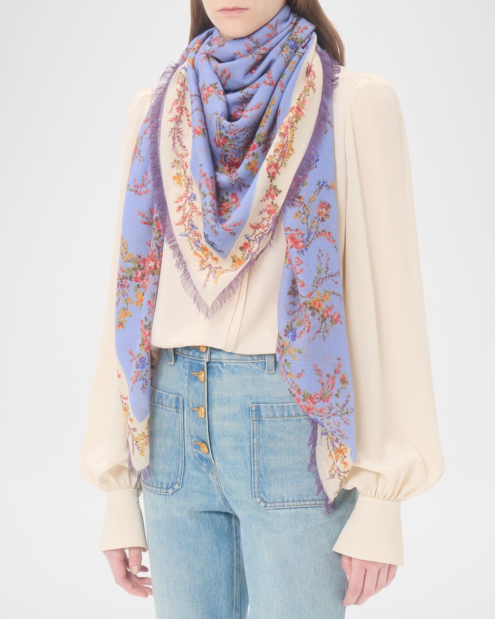 い*ー様 Valentino Garavani ストール Valentino Garavani Floral-Print Fringed Cashmere-Silk Shawl