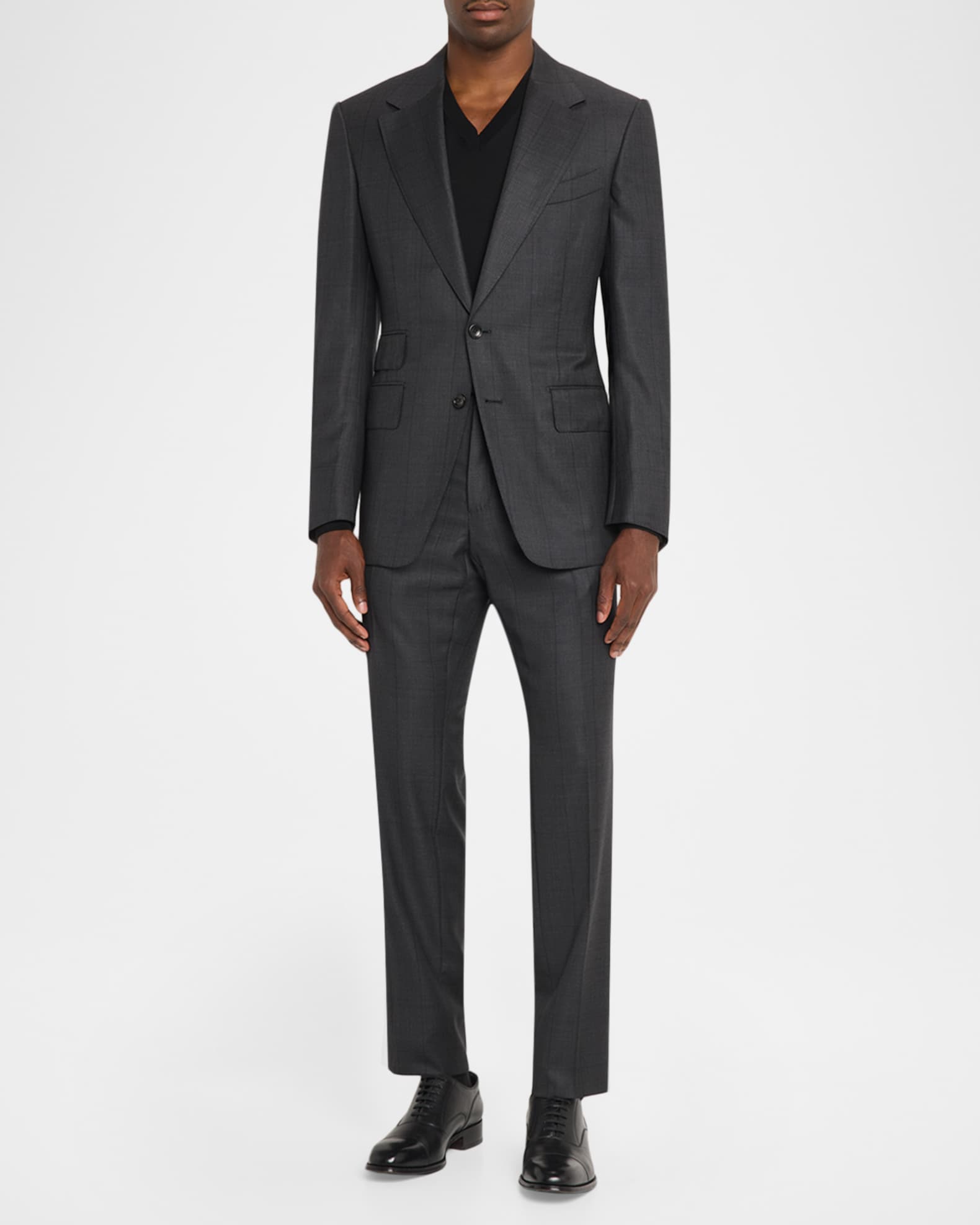 TOM FORD Men's Shelton Shadow Windowpane Single-Breasted Suit