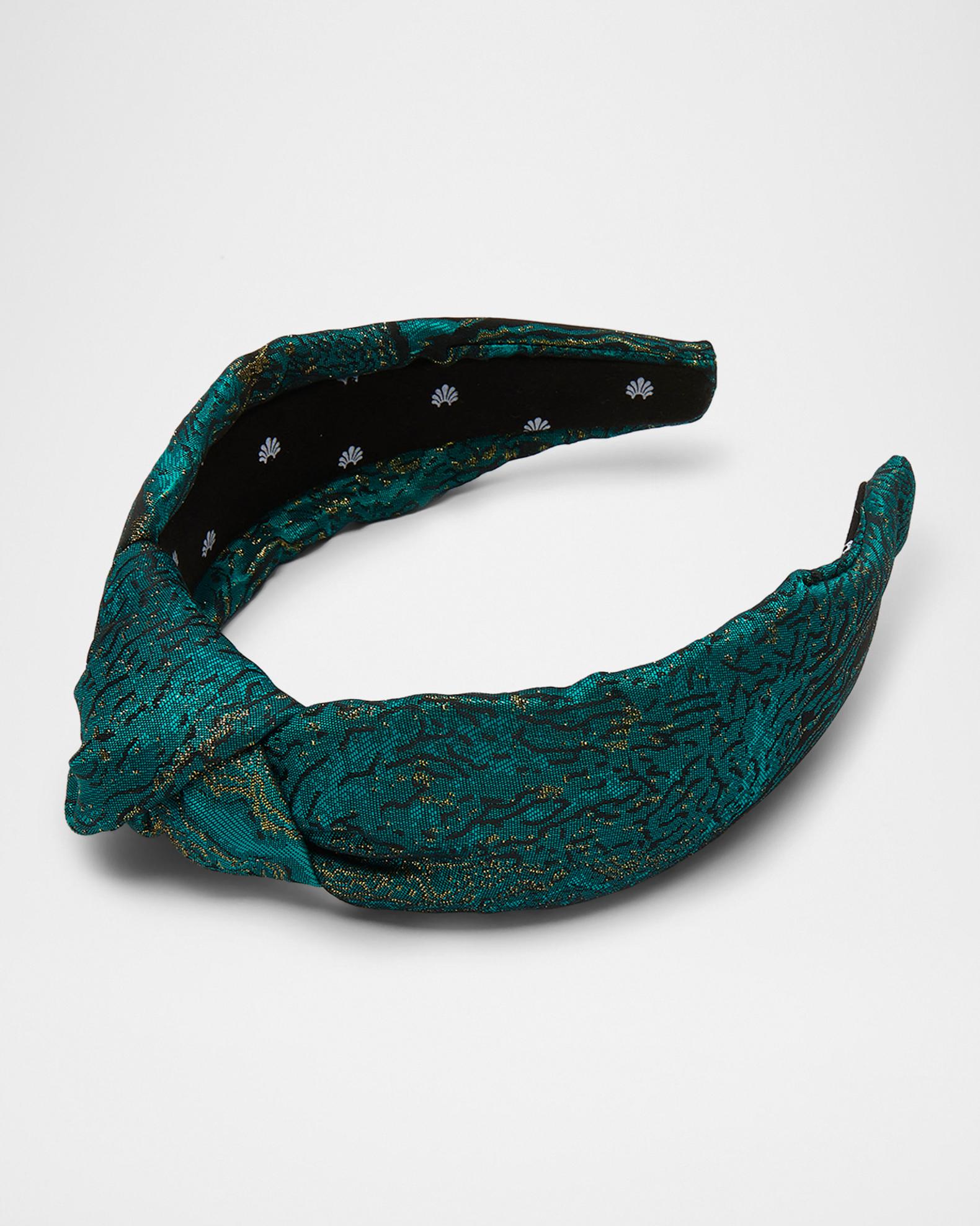 Jade Knotted Headband - Lele Sadoughi Lele Sadoughi Jade Knotted Brocade Headband | Neiman Marcus main image 3