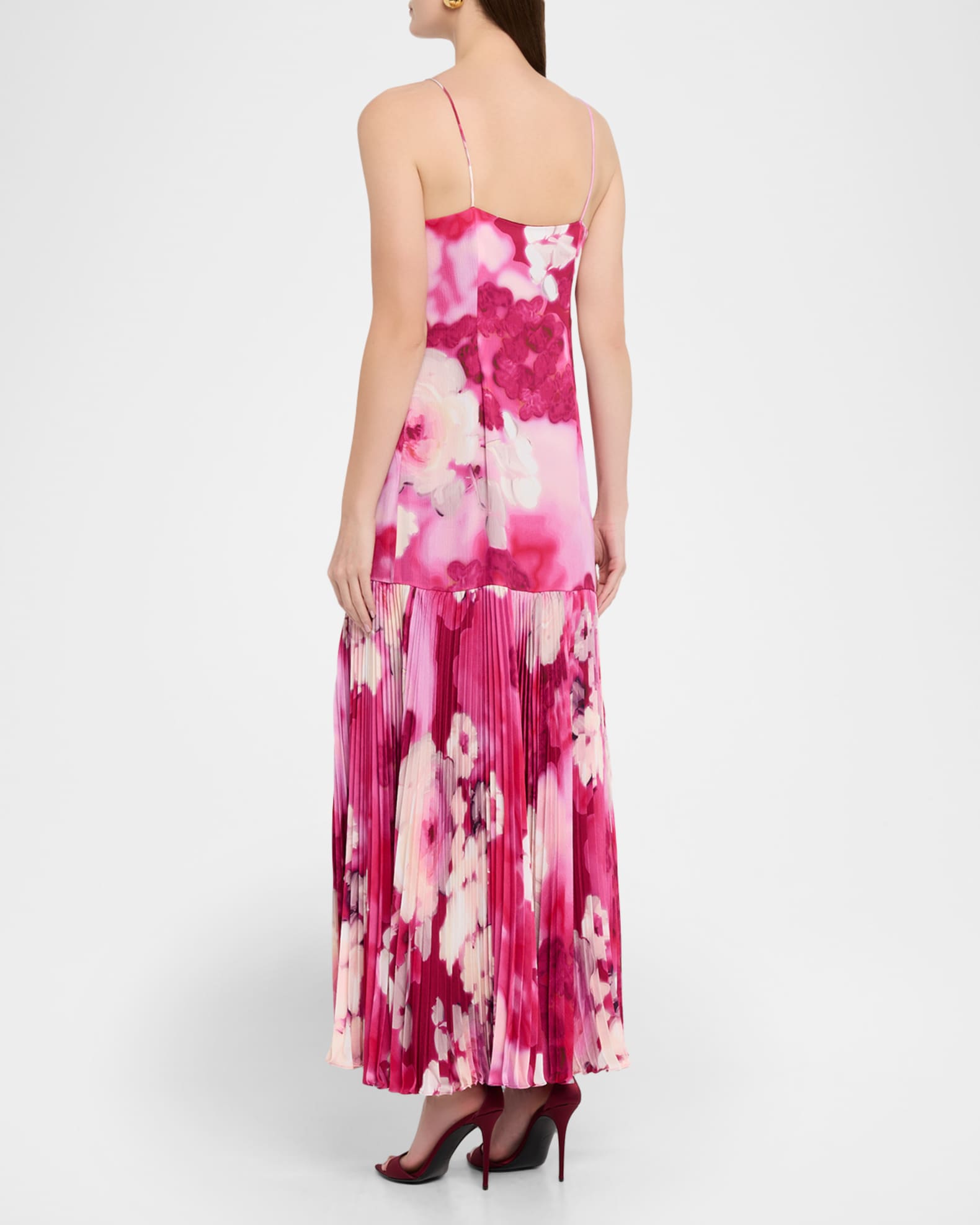 Ungaro Camden Pleated Floral-Print Maxi Dress | Neiman Marcus