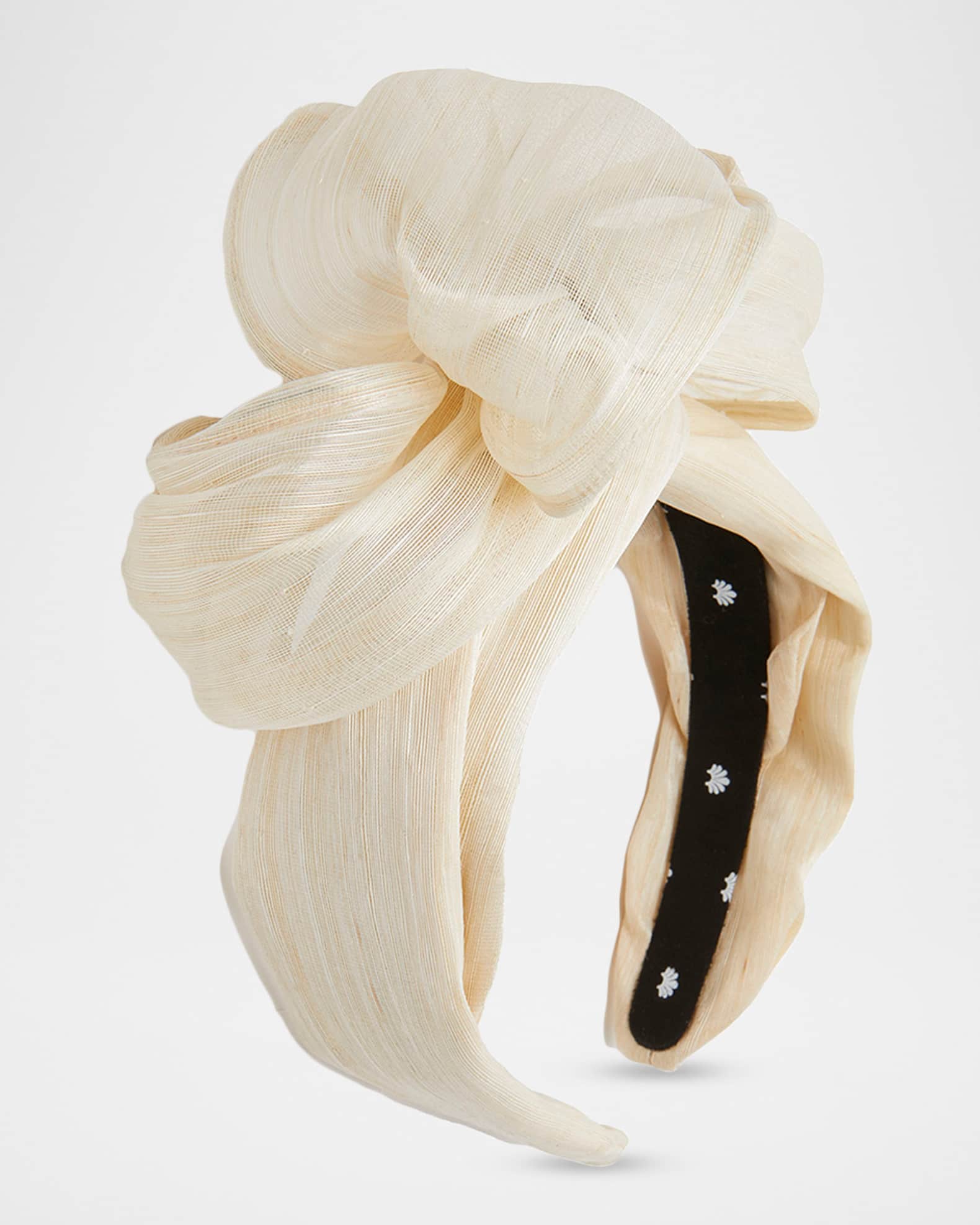 【her lip to】Linen Braid Casablanca 帽子 Lele Sadoughi Zaha Silk Headband | Neiman Marcus