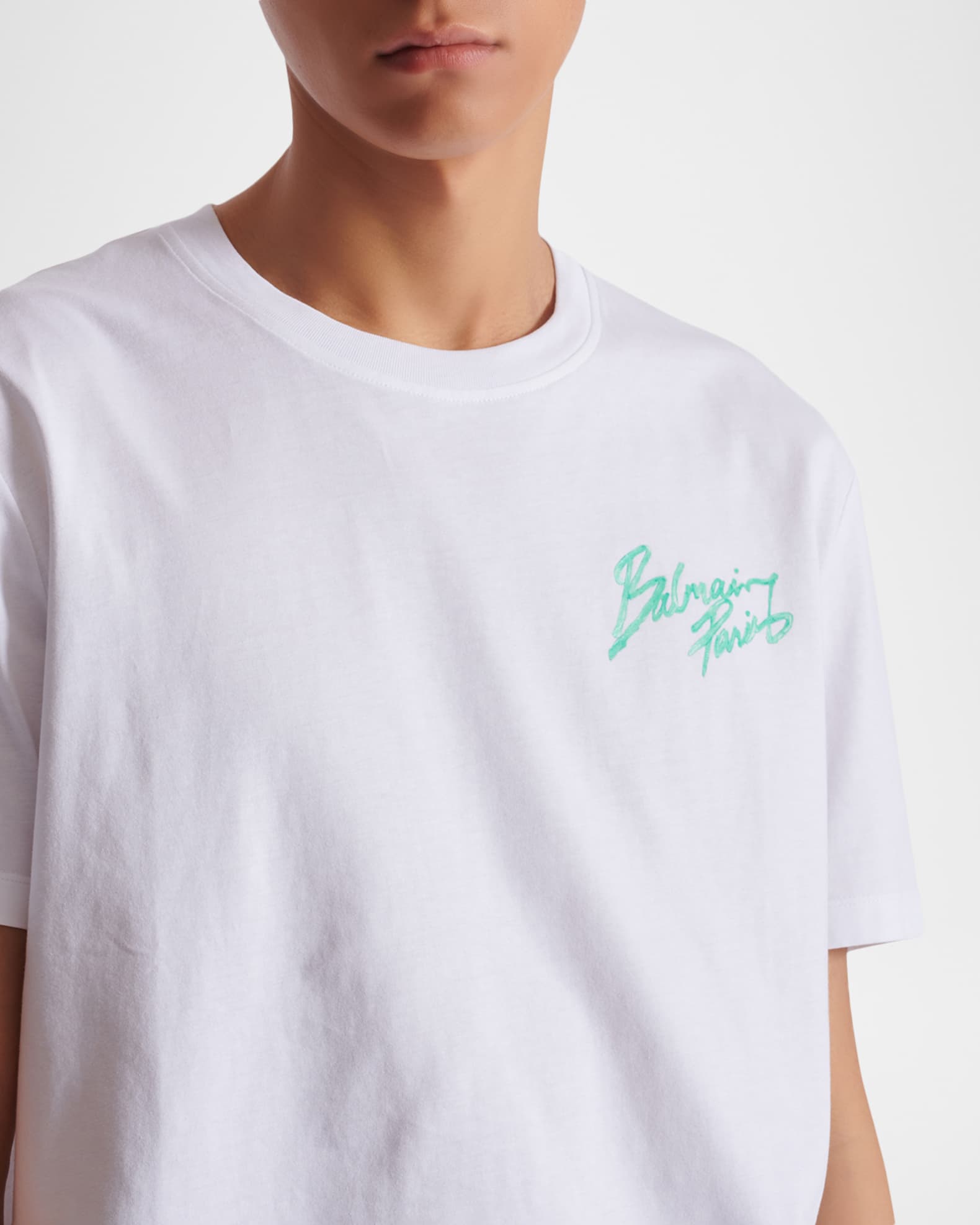 Balmain Men's Balmain Paris Logo Cotton T-Shirt | Neiman Marcus