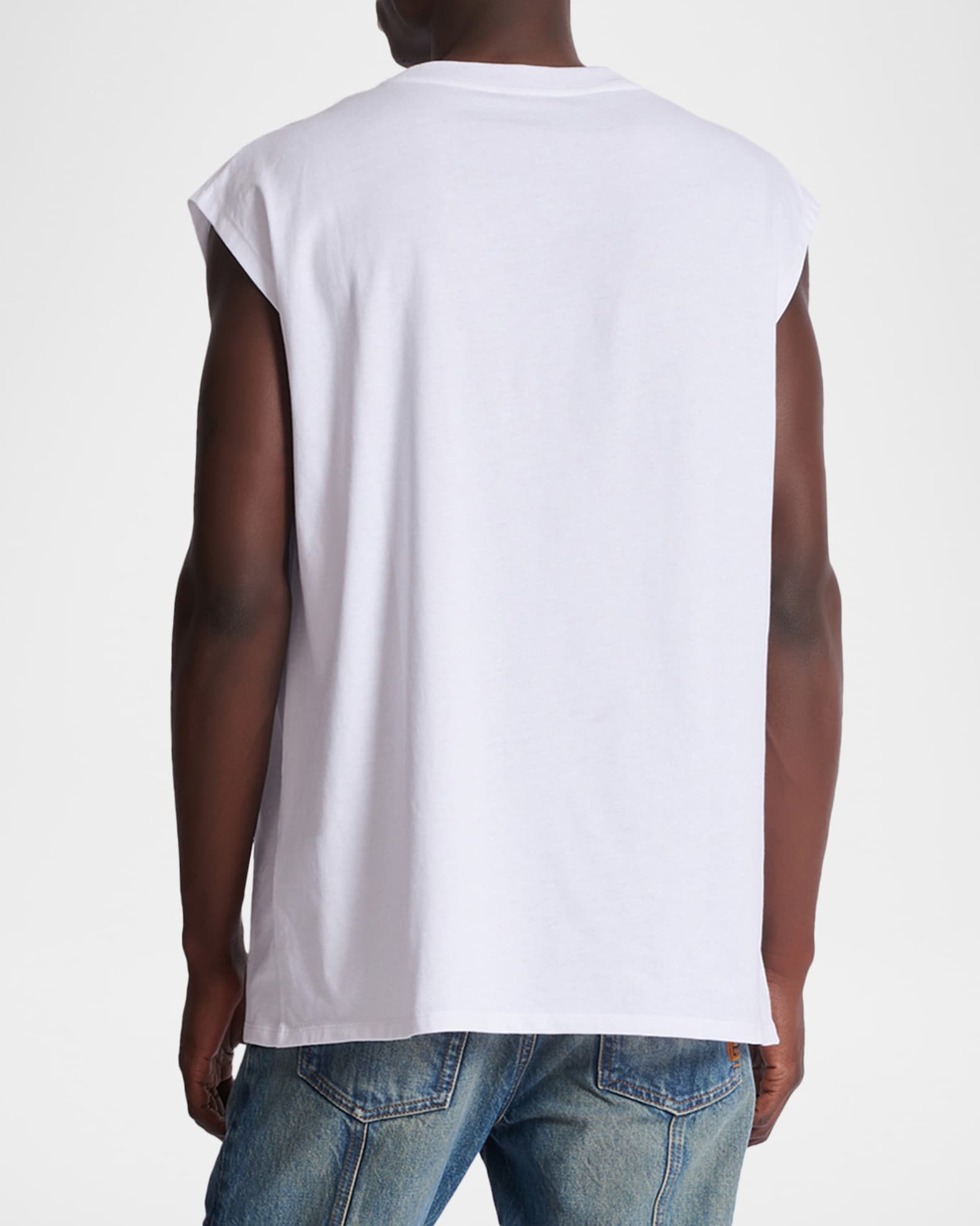Balmain Men's Relaxed-Fit Logo-Print Tank Top | Neiman Marcus