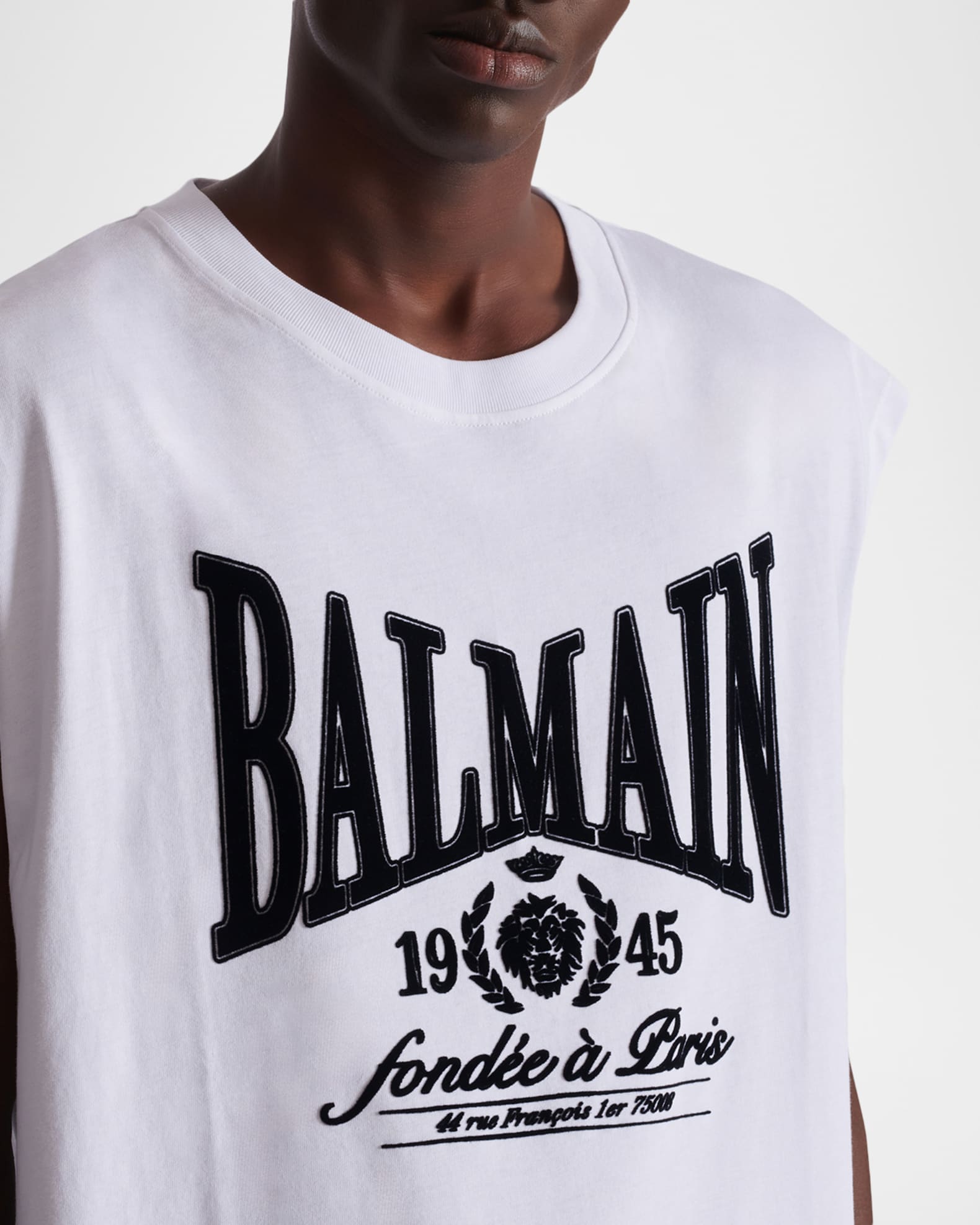 Balmain Men's Relaxed-Fit Logo-Print Tank Top | Neiman Marcus
