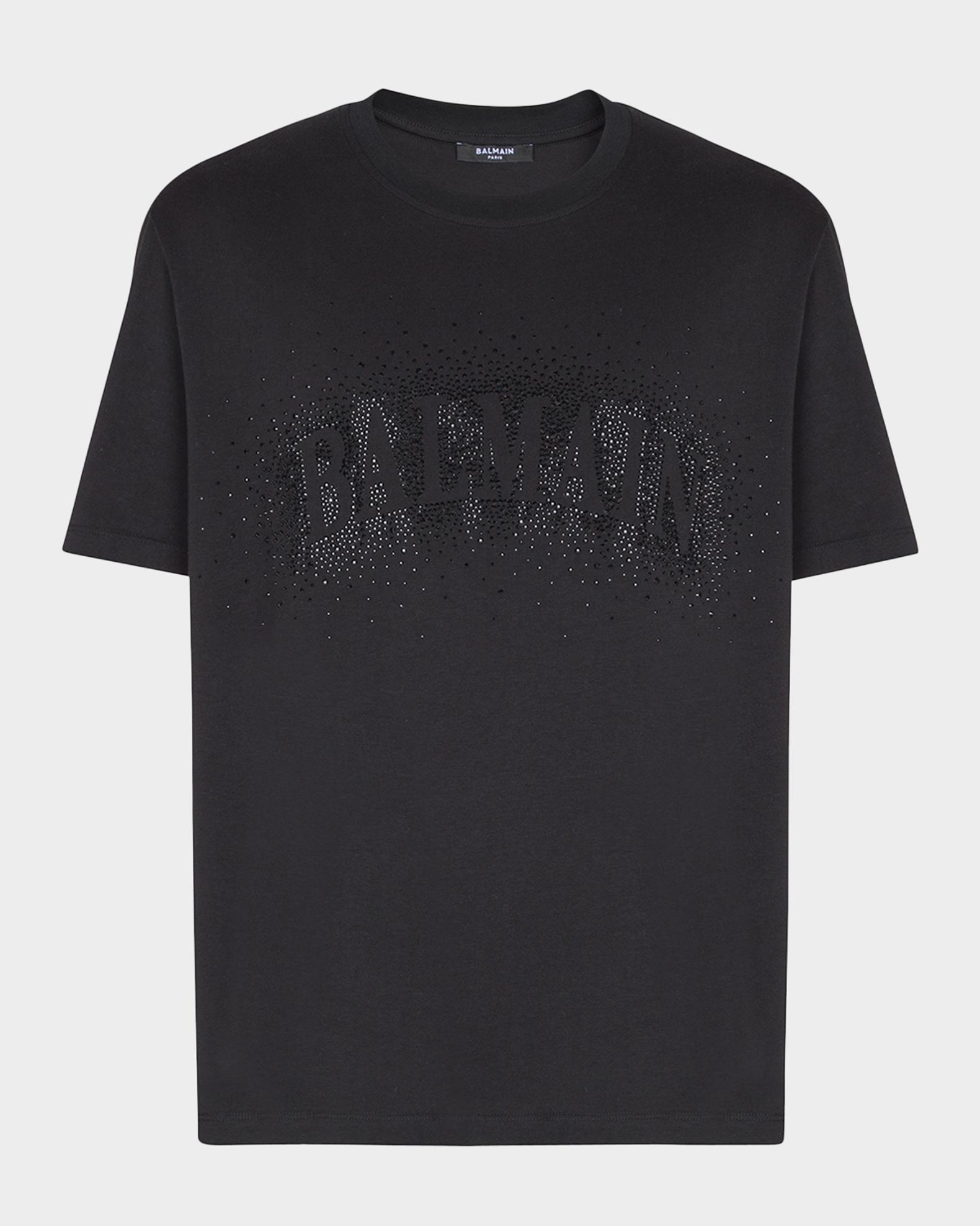 BALMAIN Tシャツ スタッズ Balmain Men's Embroidered Crystal Logo T-Shirt | Neiman Marcus